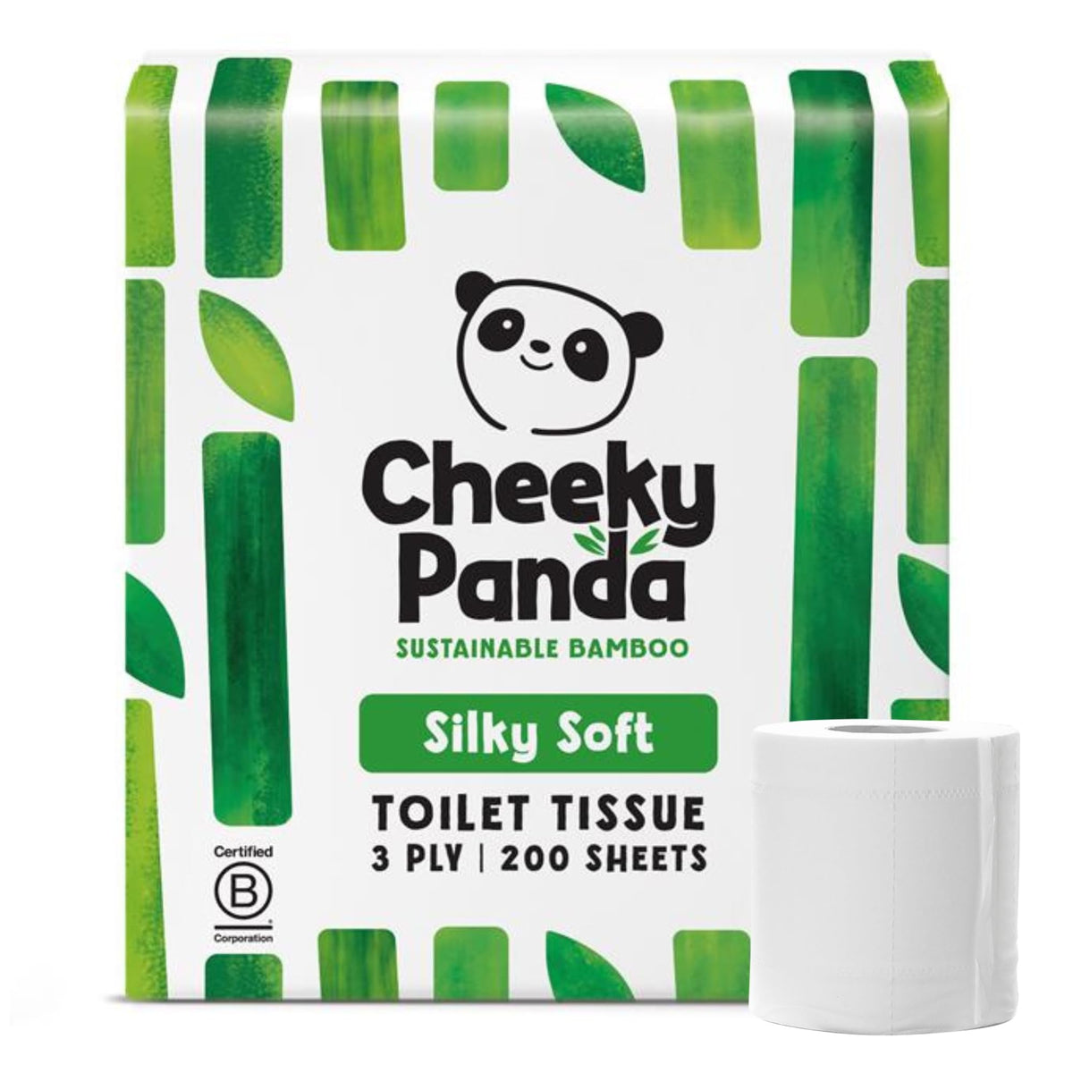 The Cheeky Panda Bamboo Toilet Tissue - 4 Rolls, 3-Ply, 800 Sheets