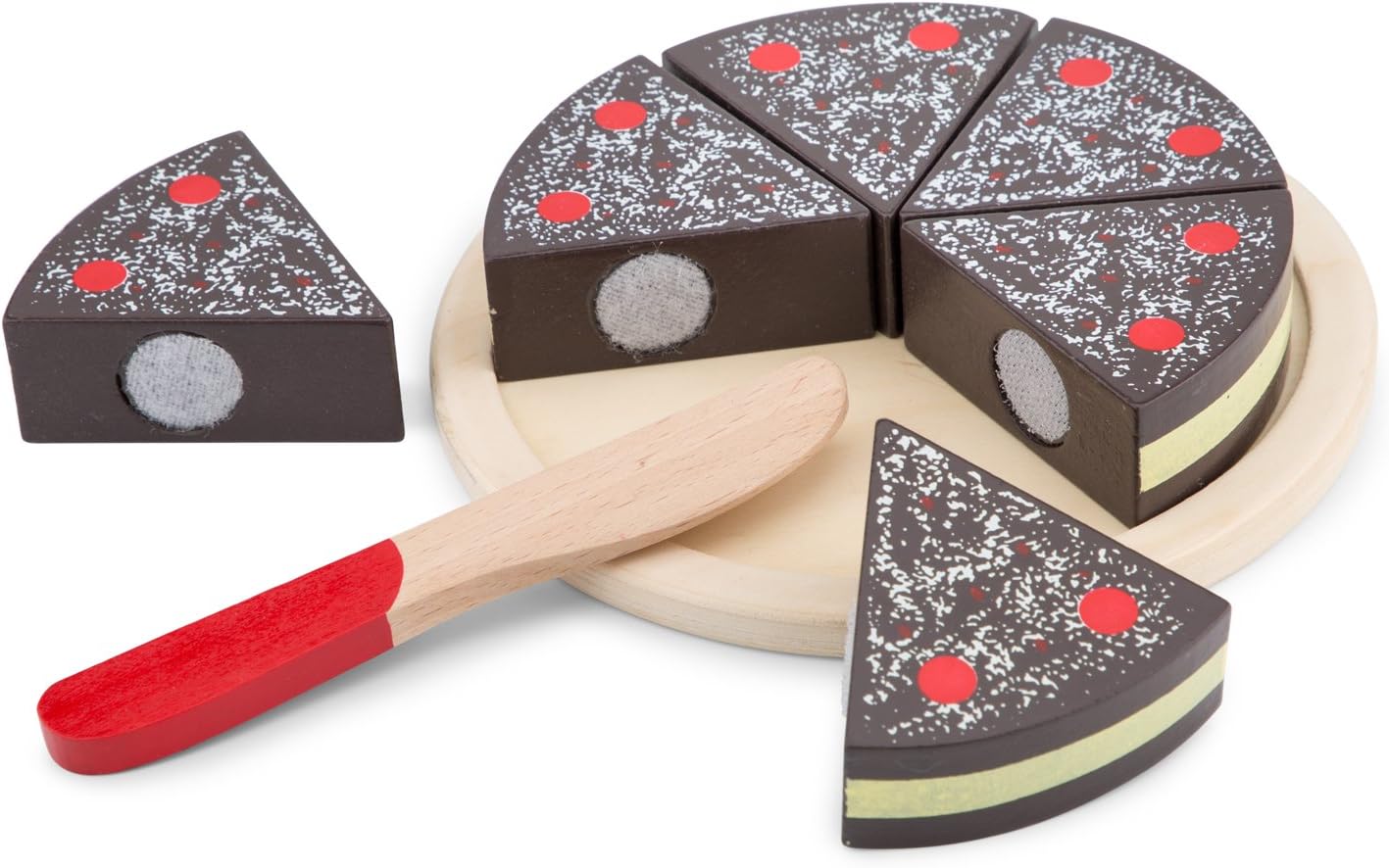 New Classic Toys 10584 Wooden Pretend Play Cutting Cake - Educational Role Play Toy for Toddlers 2+ 1