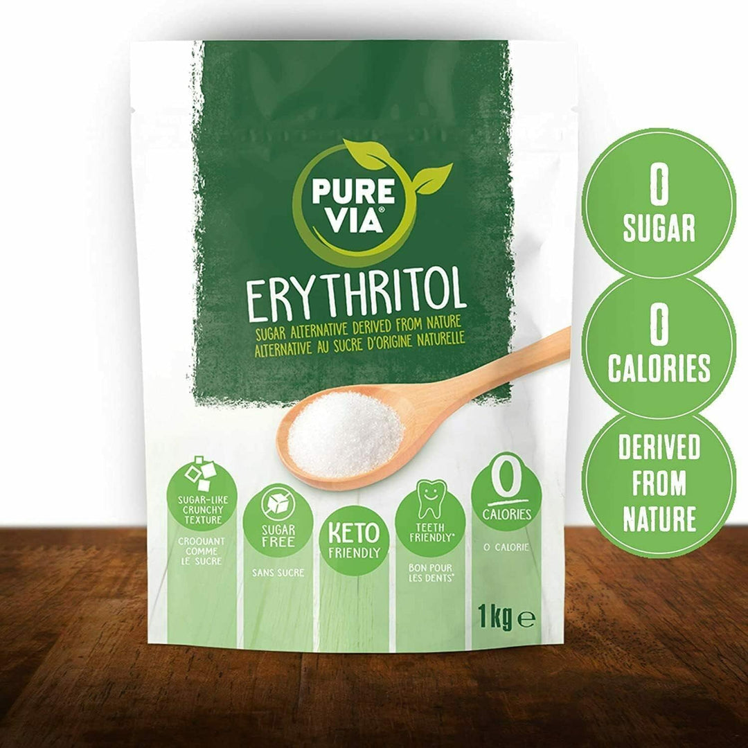 Pure Via Erythritol 1kg – Zero Calorie, Keto & Vegan Sugar Alternative Powder