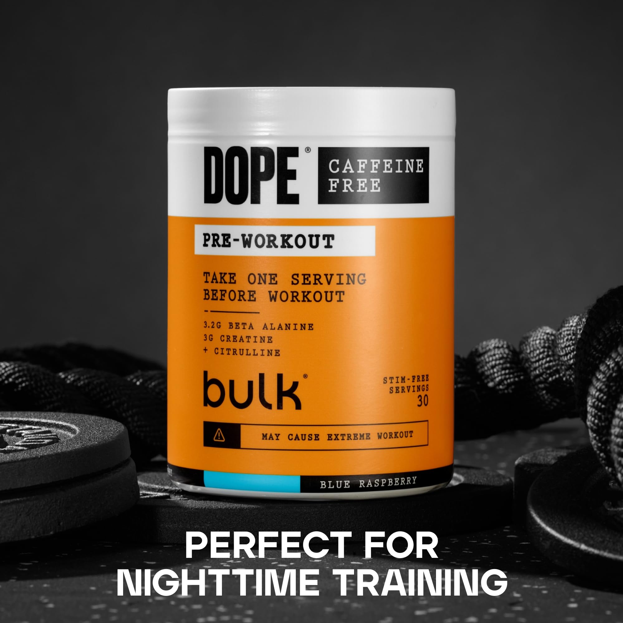 Bulk Dope Caffeine Free Pre-Workout Powder - Strawberry Lime | 510g | 30 Servings
