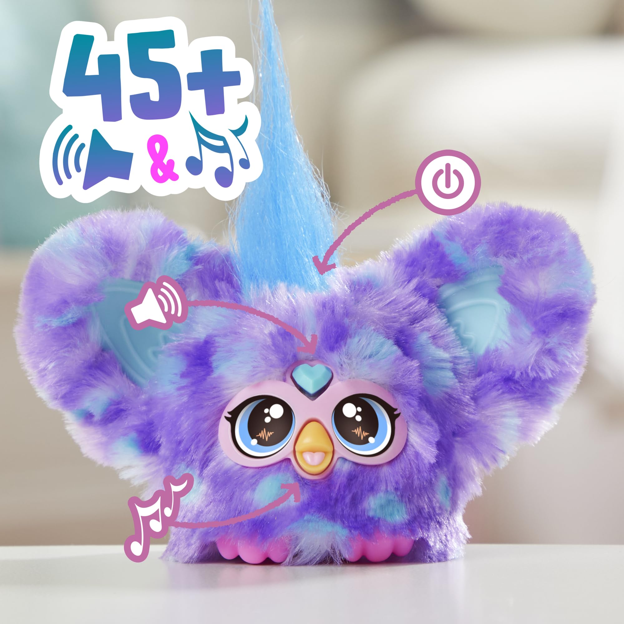 Furby Groo-Vee Mini Electronic Plush Toy - Purple & Blue, 5-Inch, Ages 6+ 8