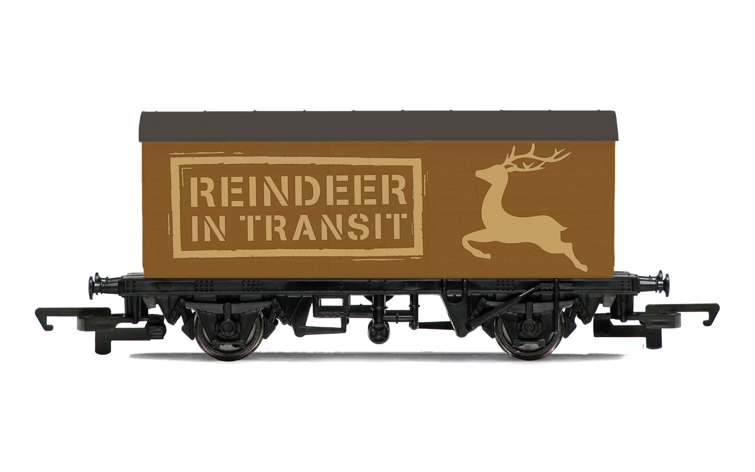Hornby Santa's Reindeer Wagon OO Gauge Model Train Rolling Stock, Red