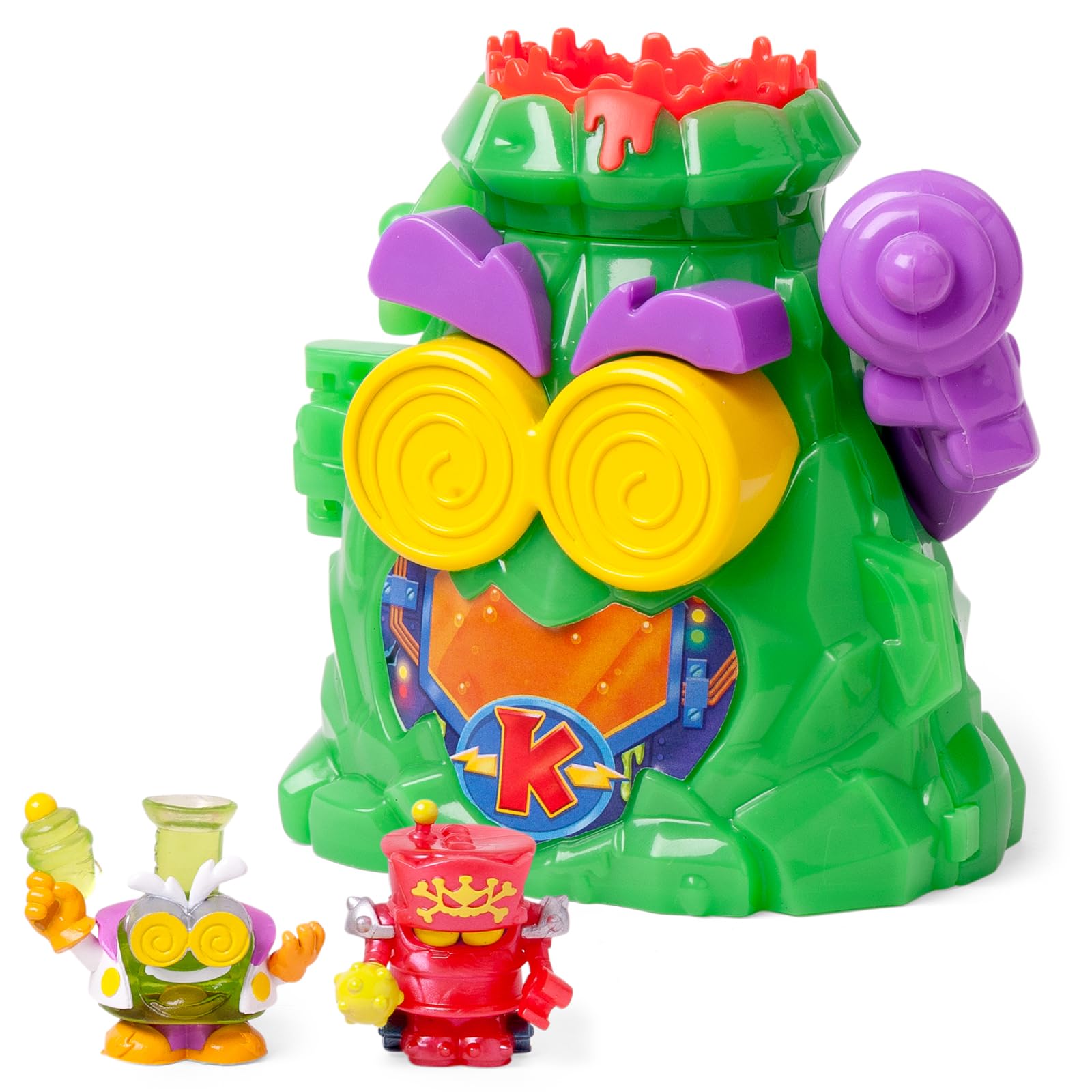 SUPERTHINGS RIVALS OF KABOOM Professor K's Hidden Volcano Base Playset | Includes 2 Exclusive Figures