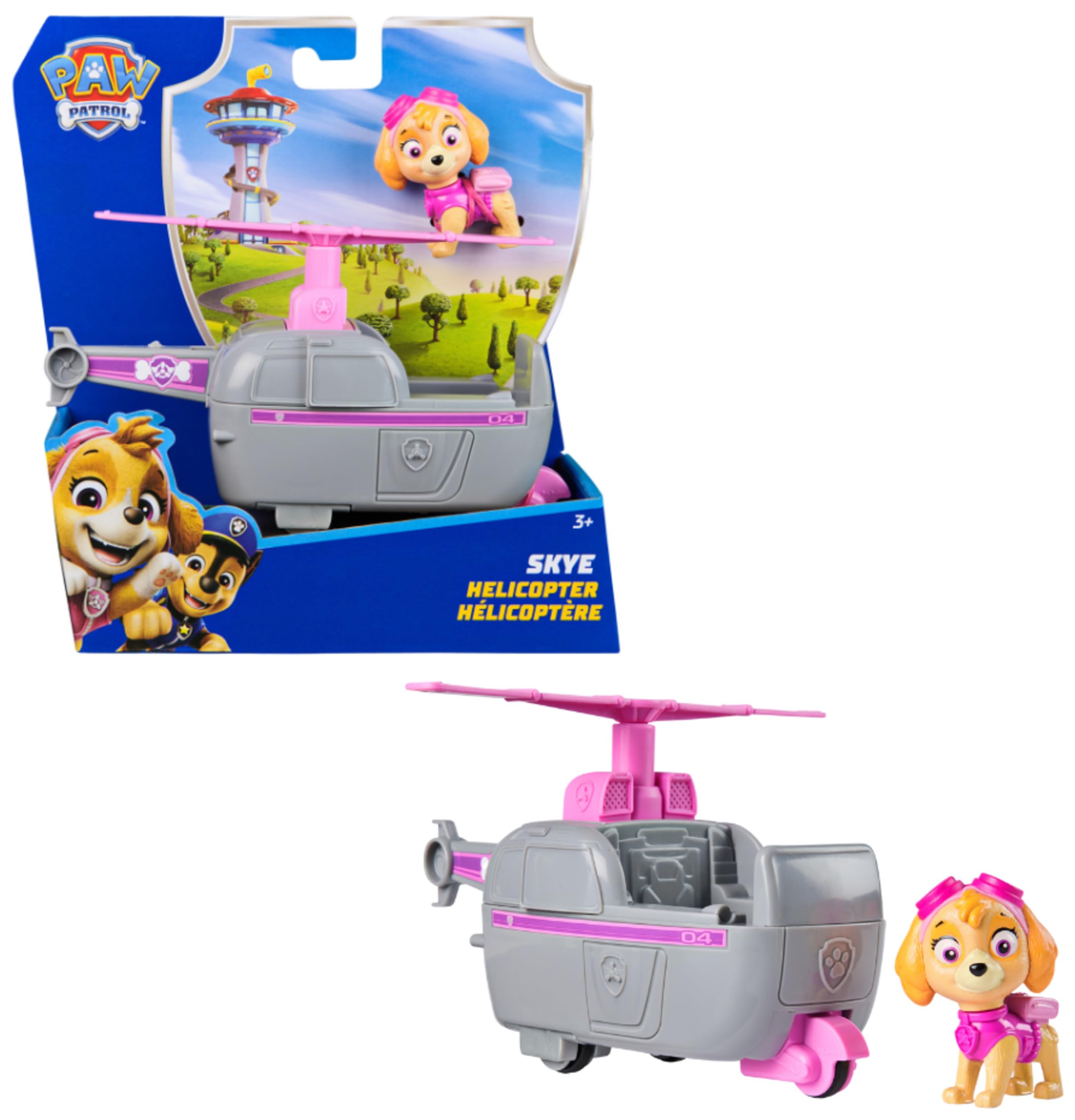 Paw Patrol Skye’s Helicopter Toy Vehicle with Collectible Action Figure | Ages 3+ | Recycled Plastic