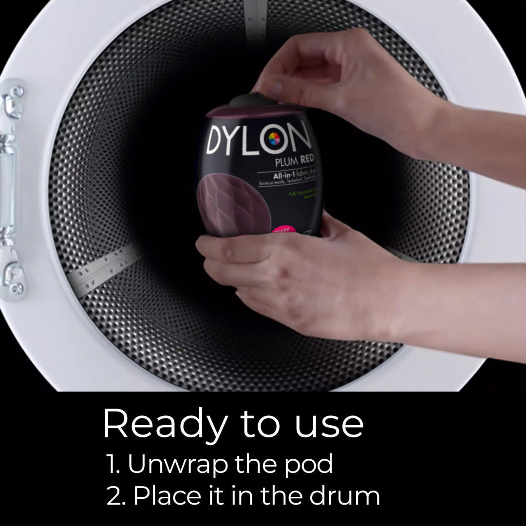 DYLON - Washing Machine Fabric Dye Pod for Clothes & Soft Furnishings 350g – Plum Red