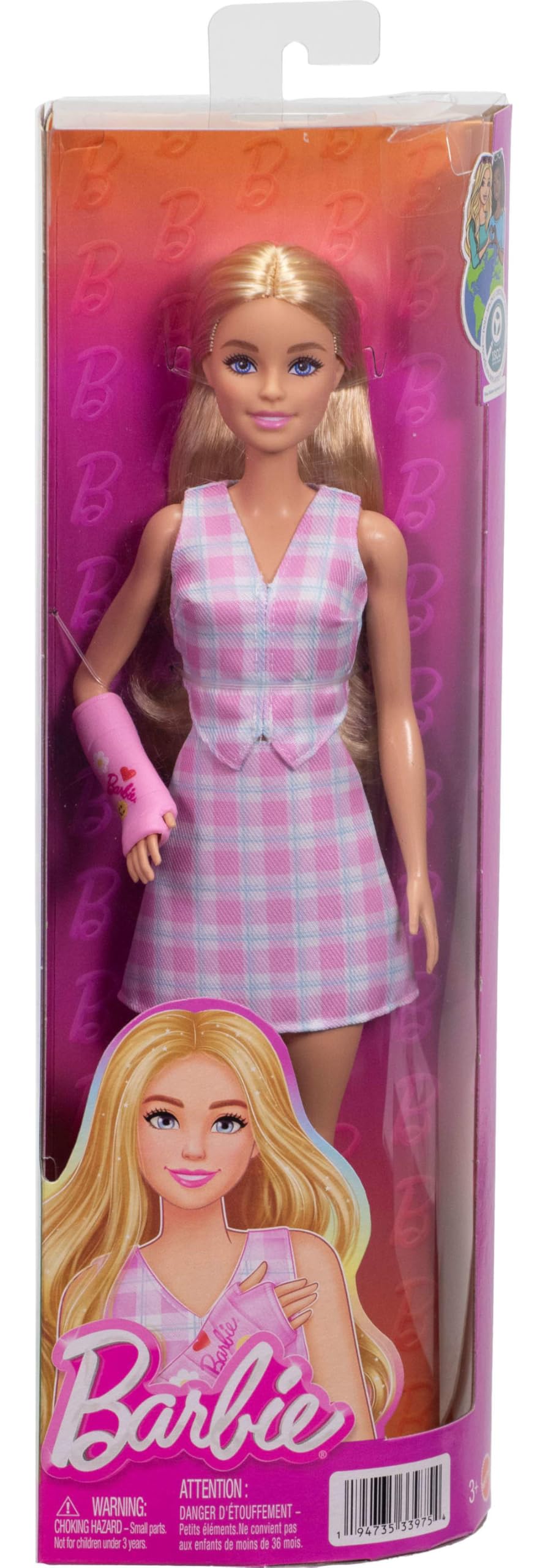 Barbie Fashionistas Doll #243 with Blonde Hair and Pink Arm Cast Accessory | 11.7323 in 6