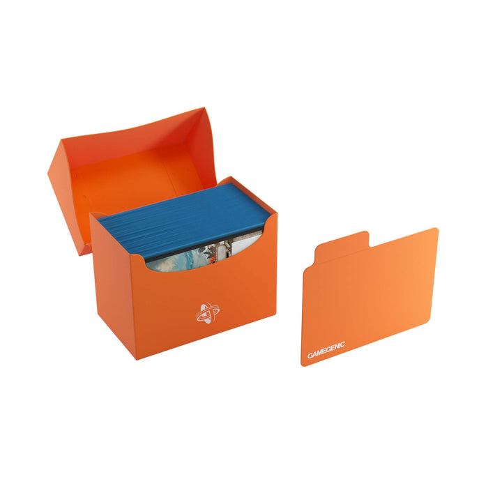 Gamegenic 80-Card Side Holder - Holds 80 Double-Sleeved Cards, Orange