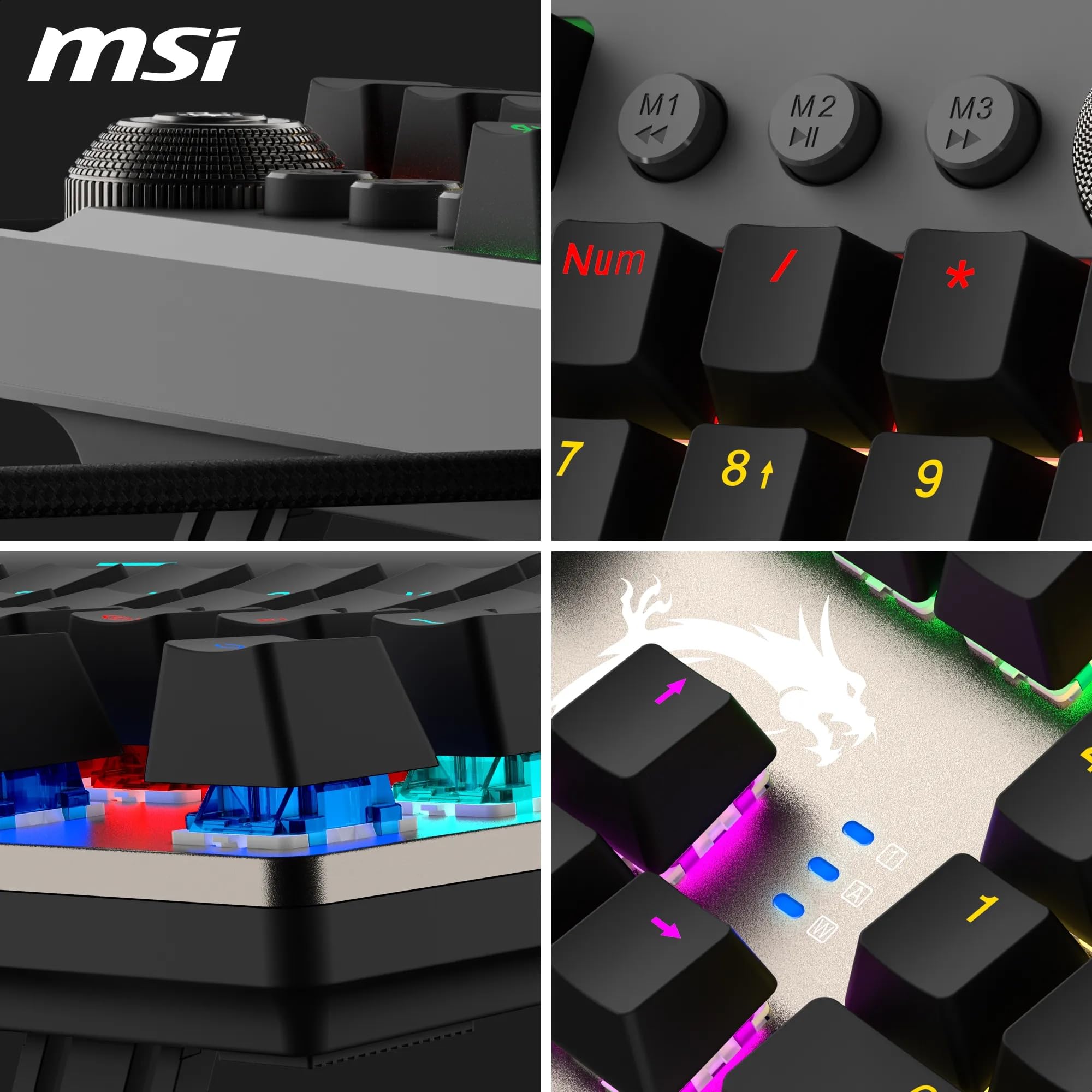 MSI FORGE GK310 Mechanical Gaming Keyboard - Red Switches | Hot-Swappable | RGB Backlighting 2