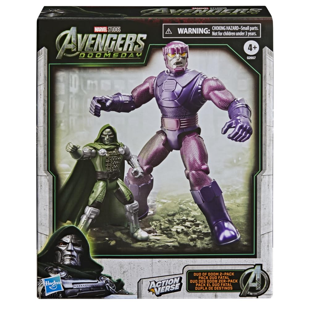 Marvel Avengers ActionVerse Duo of Doom 2-Pack Action Figures - Doctor Doom & Sentinel, 11.4 cm and 20.3 cm, Ages 4+