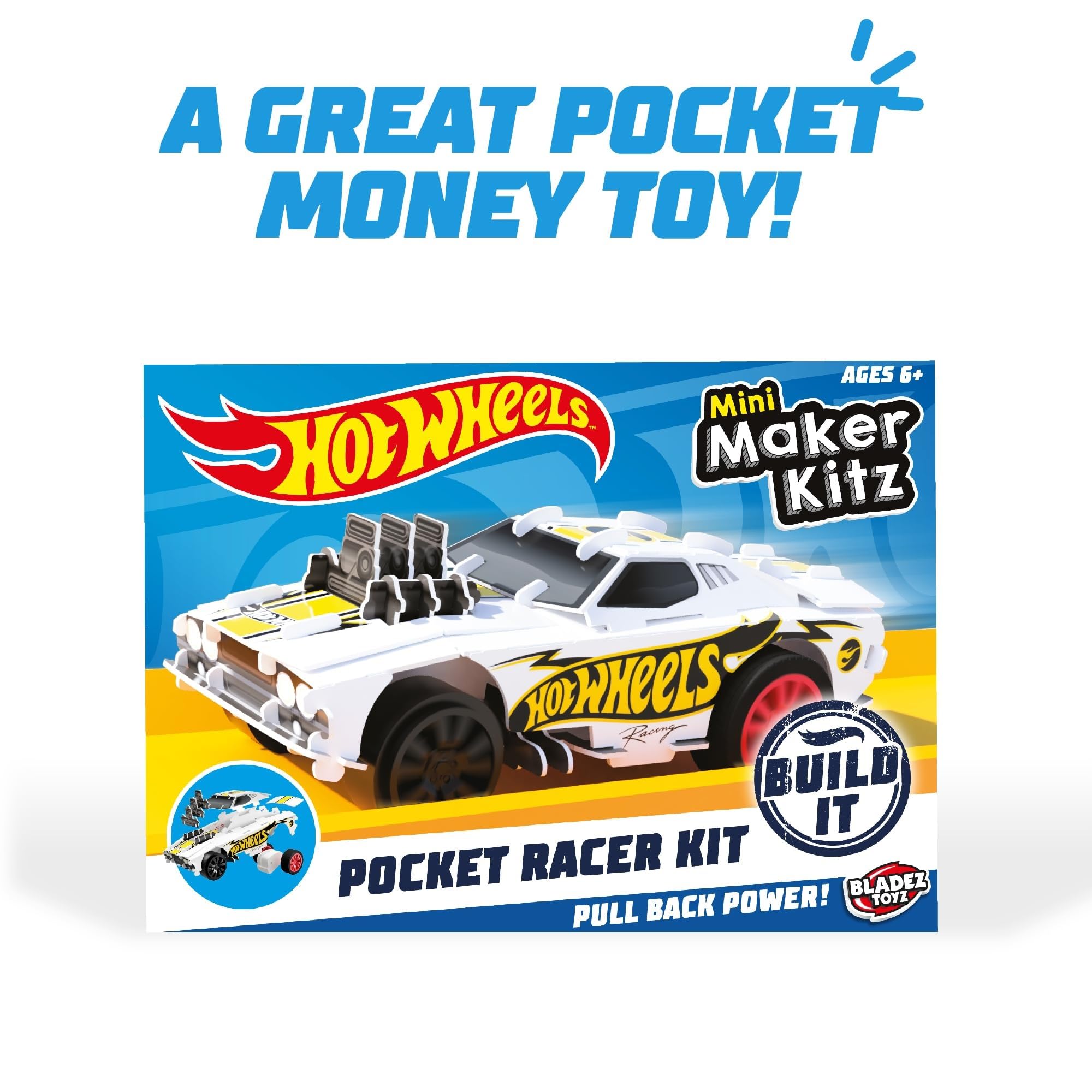 BLADEZ Hot Wheels Pocket Racer Maker Kitz - 3 Pack | Snap-Fit Assembly | Pull-Back Action 5