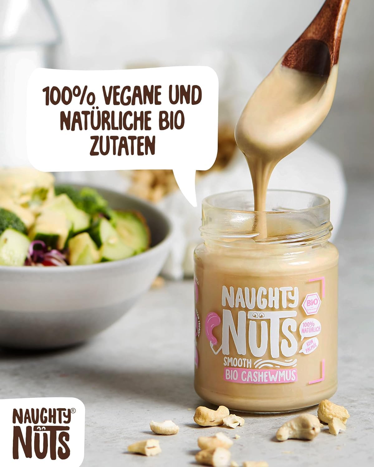 Naughty Nuts Bio Cashew Butter Smooth | 100% Cashew Nuts | Organic | 500g 3