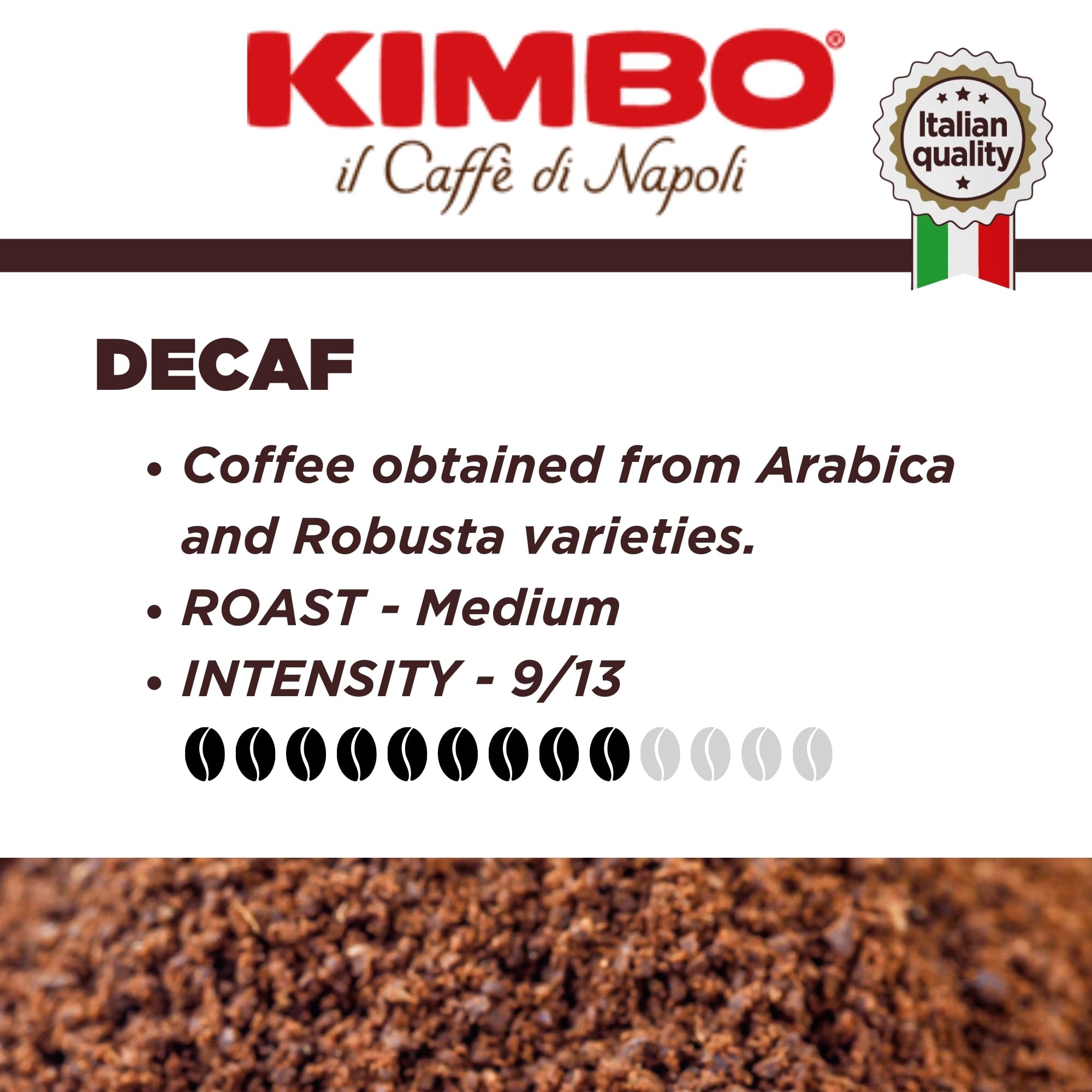 Kimbo Decaf Ground Coffee - Medium Roast Italian Espresso | 250g Bag 3