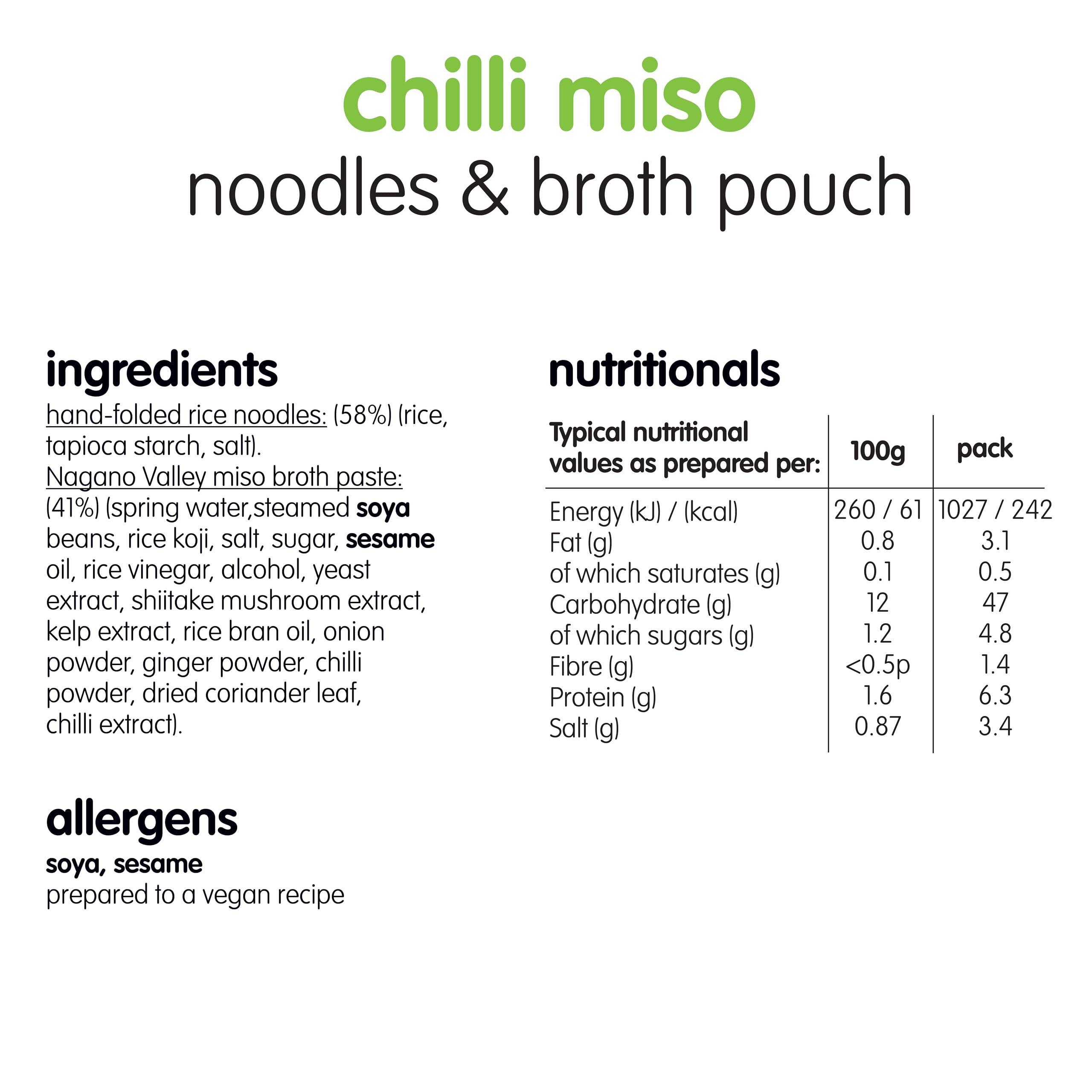 Itsu Chilli Miso Noodles & Broth Pouch 85g - Pack of 6 | Gluten Free Vegan Instant Noodles 2