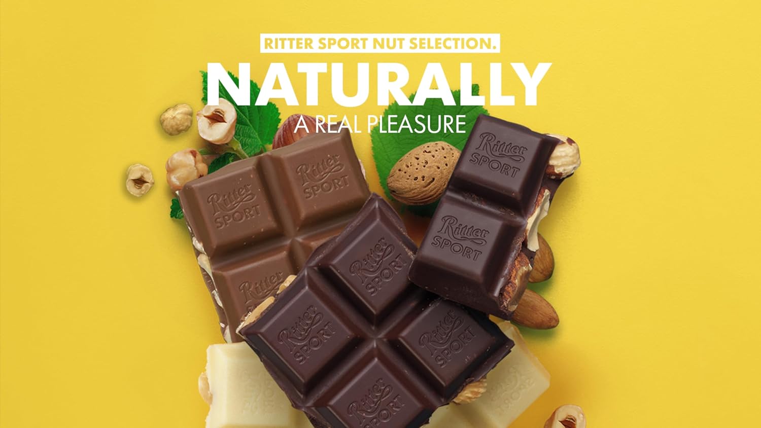 Ritter Sport White Whole Hazelnut Chocolate Bar 100g (Pack of 10) 7