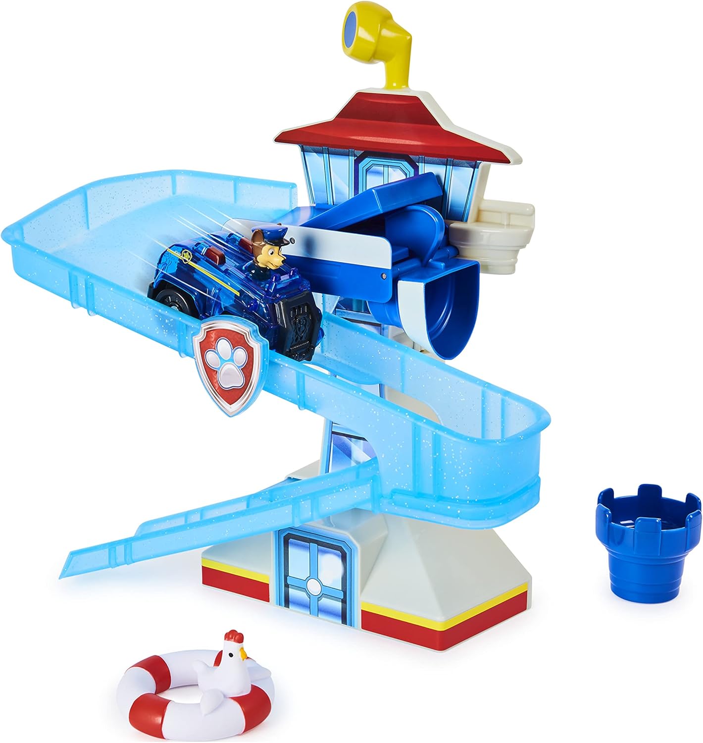 PAW Patrol Adventure Bay Bath Playset with Light-up Chase Vehicle - Ages 3+ 1