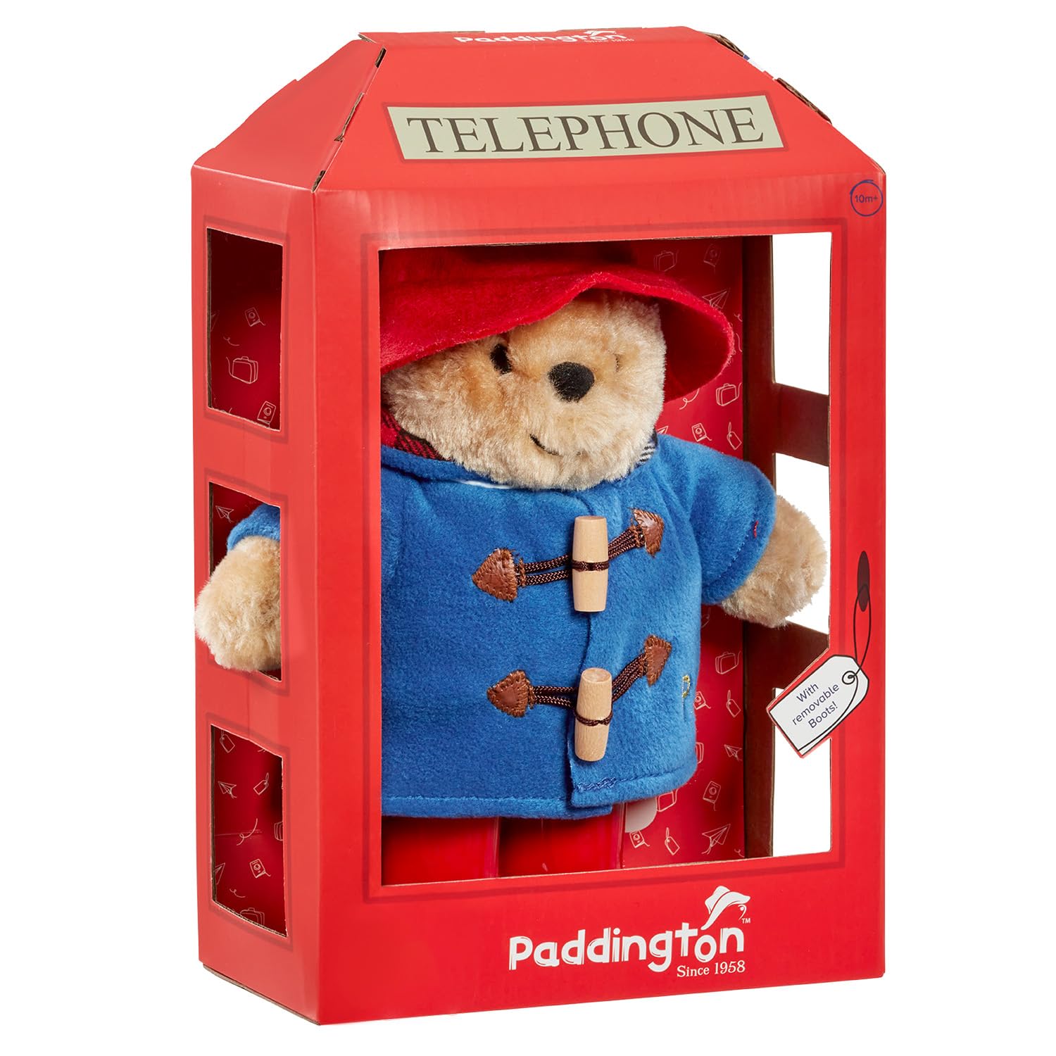 Rainbow Designs Paddington Bear Soft Toy in British Phone Box - Plush Teddy 1
