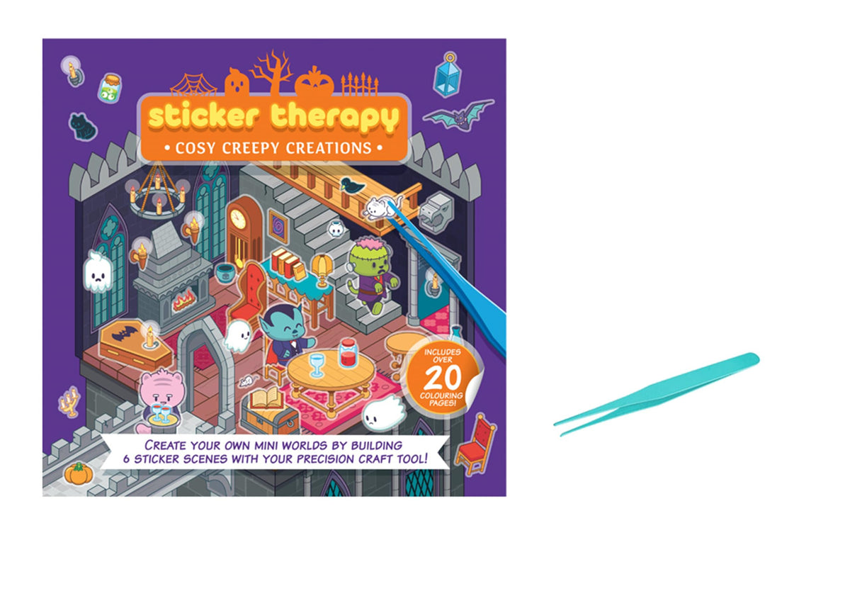 SparkPool Sticker Therapy: Cosy Creepy Creations - 3D Sticker & Colouring Book, Over 150 Stickers