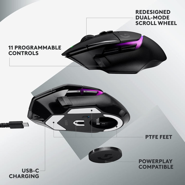 Logitech G502 X PLUS LIGHTSPEED Wireless RGB Gaming Mouse - Black