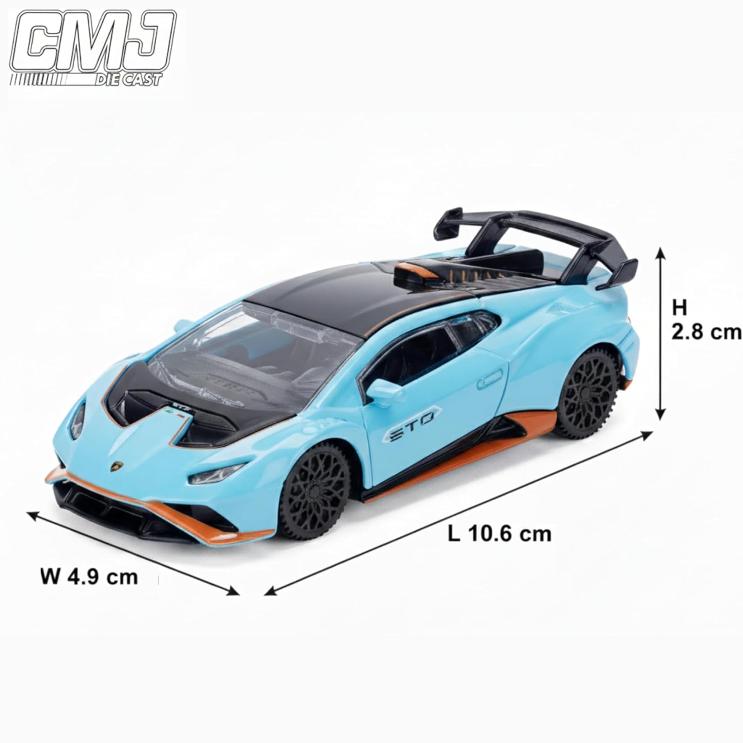 Lamborghini Huracan STO 1:43 Scale Die-Cast Model Car - Blue | Collectible Vehicle 4