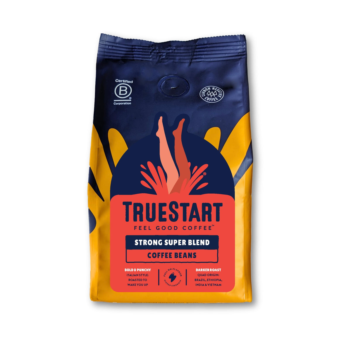 TRUESTART Coffee Beans, Super Blend Strong - Whole Bean, Medium Roast, 200g