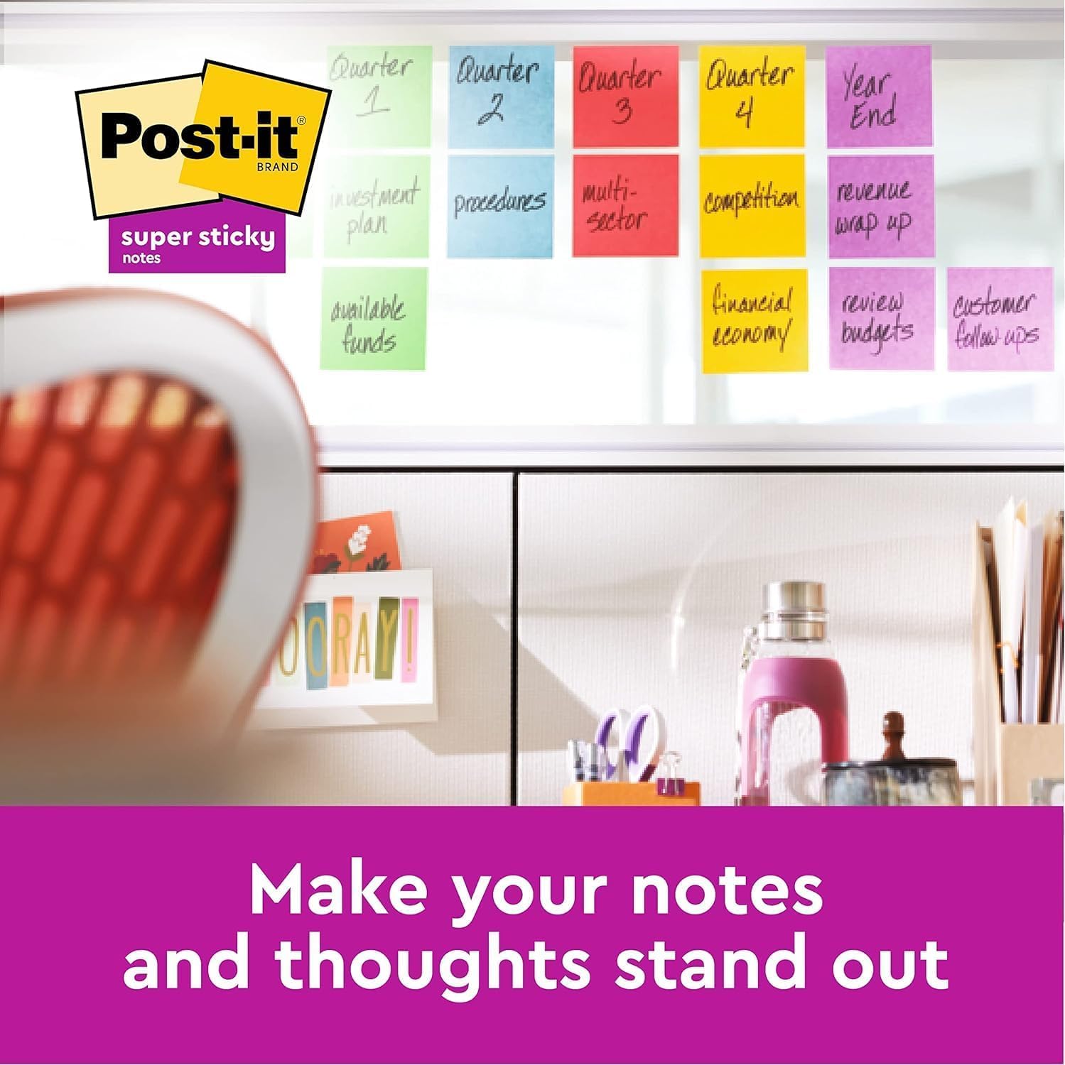 Post-it Super Sticky Notes - Cosmic Colour Collection | 76x76mm | 6 Pads of 90 Sheets 7