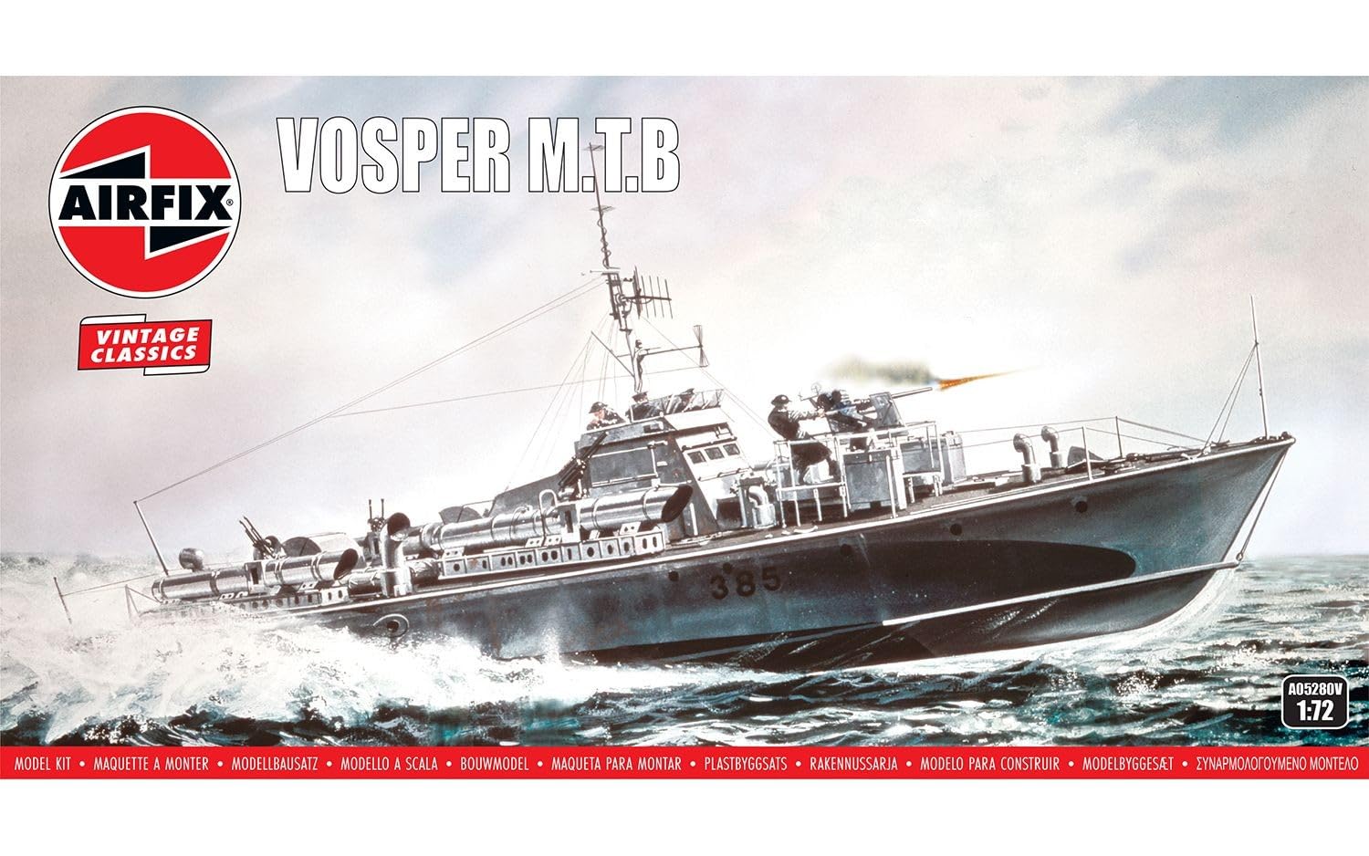 Airfix Vintage Classics A05280V Vosper M.T.B Plastic Model Watercraft Kit | 1:72 Scale | 189 Parts 1