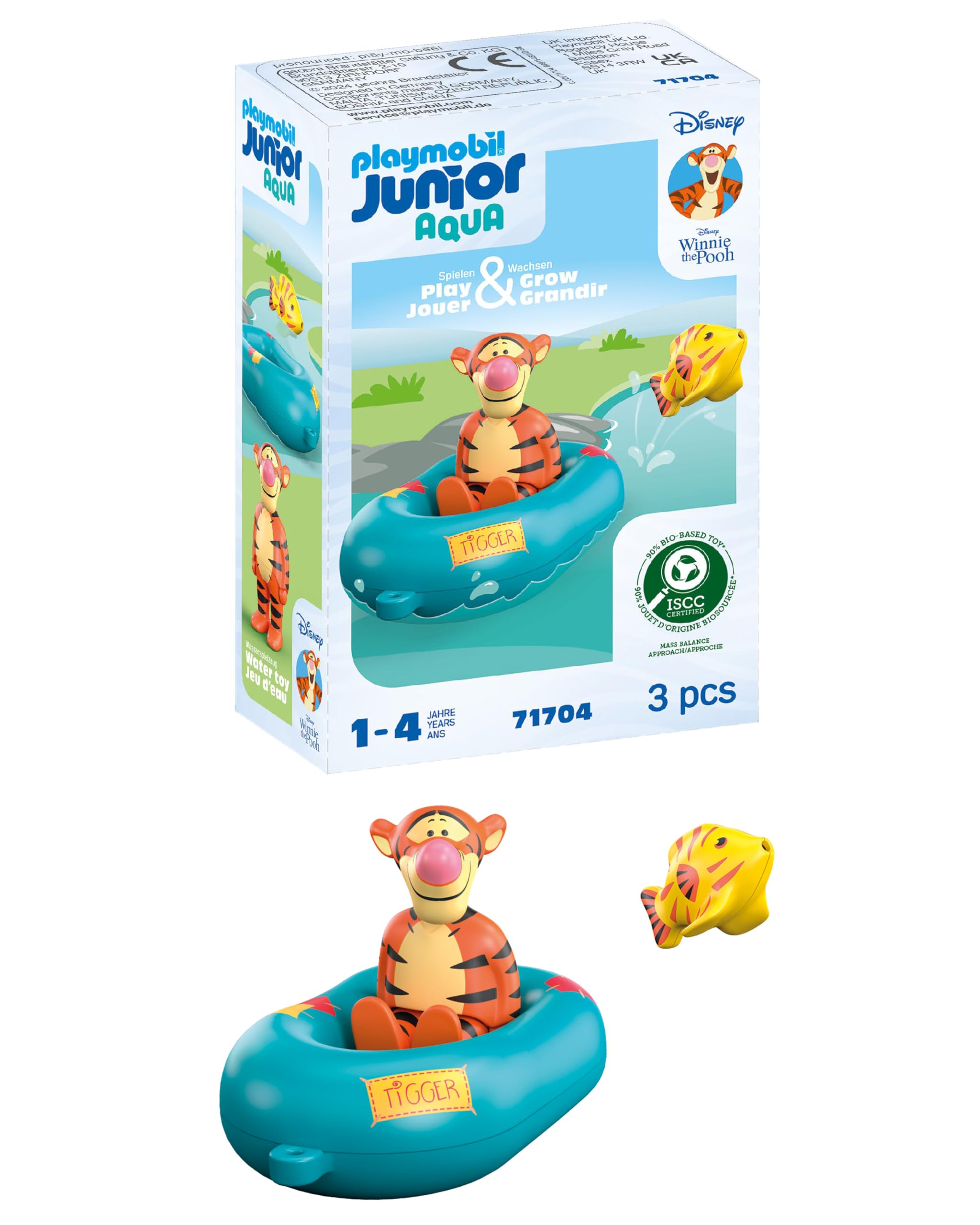 Playmobil JUNIOR Aqua & Disney Tigger's Boat Ride Playset | Ages 1+ | Sustainable Plastic