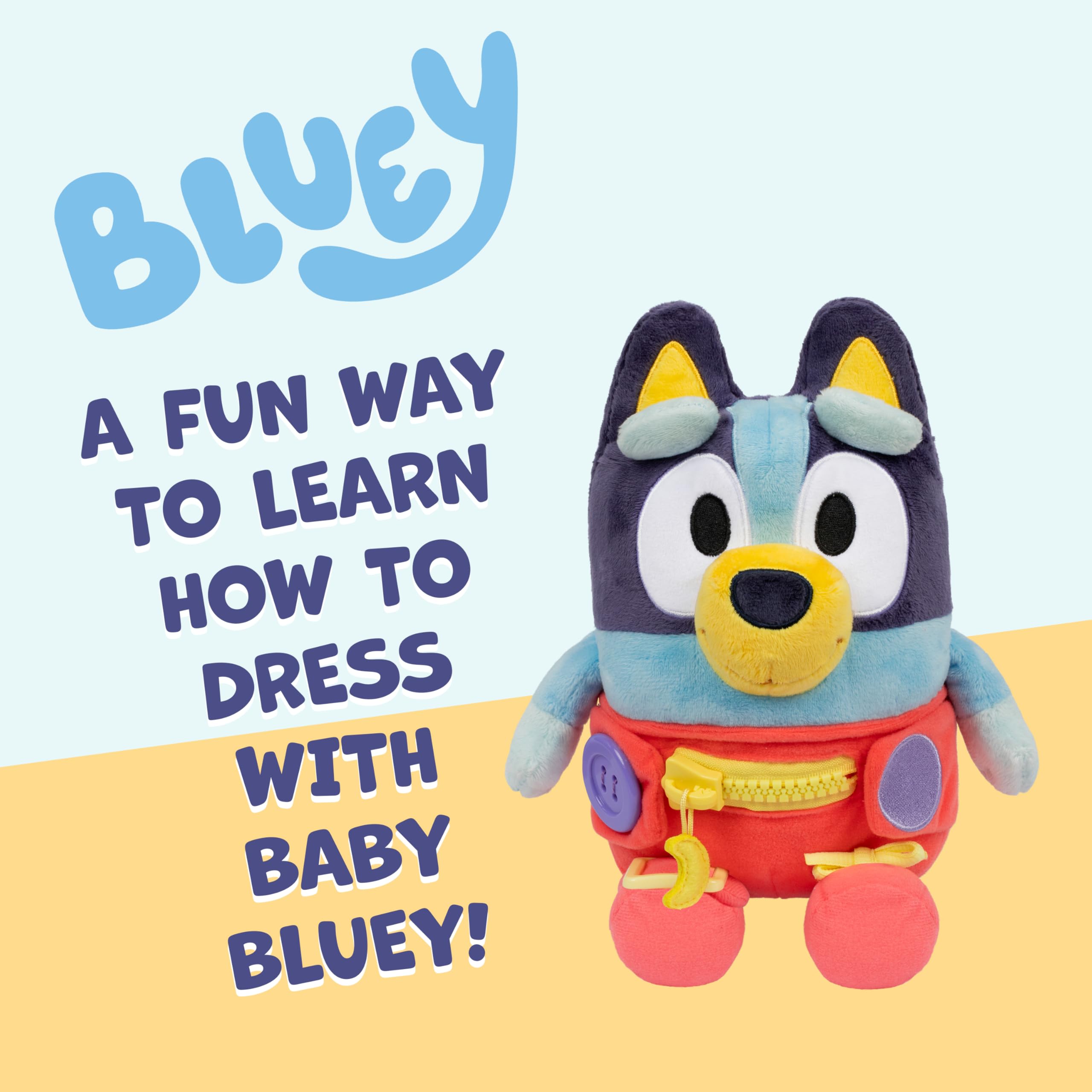 Bluey Dress & Play Baby - Fine Motor Skills Plush Toy for Toddlers 36 Months+ 2