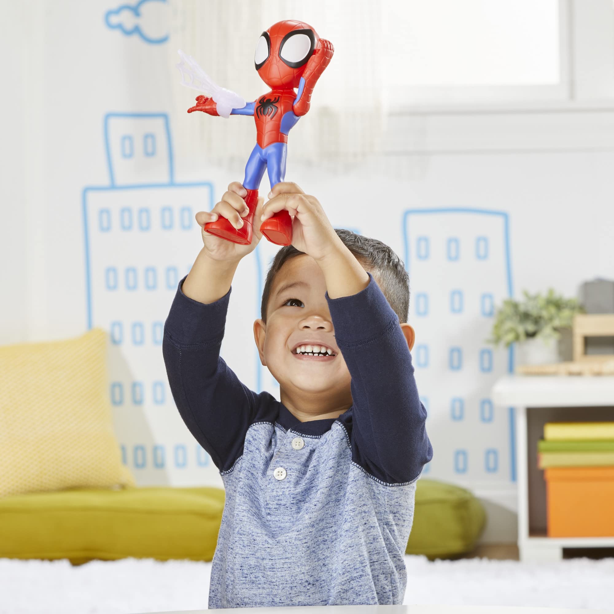 Marvel Spidey and His Amazing Friends Supersized Spidey Action Figure - 22.5 cm Tall | Posable | Ages 3+ 6