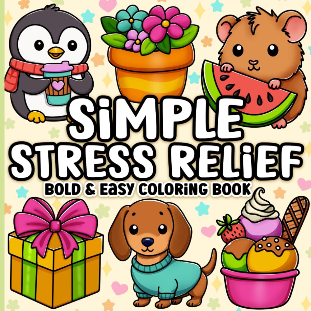 Blue Jewel Books / BJB Publishing - Bold and Easy Coloring Book: Simple Stress Relief Large Print Designs | Paperback | English