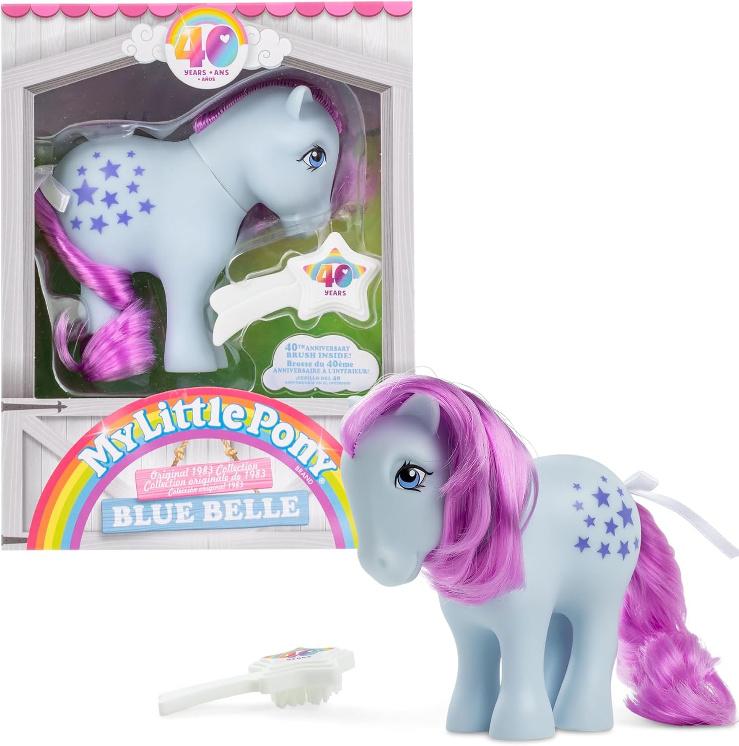 My Little Pony Blue Belle Classic Pony - 35th Anniversary Reproduction for Kids 4+ 1