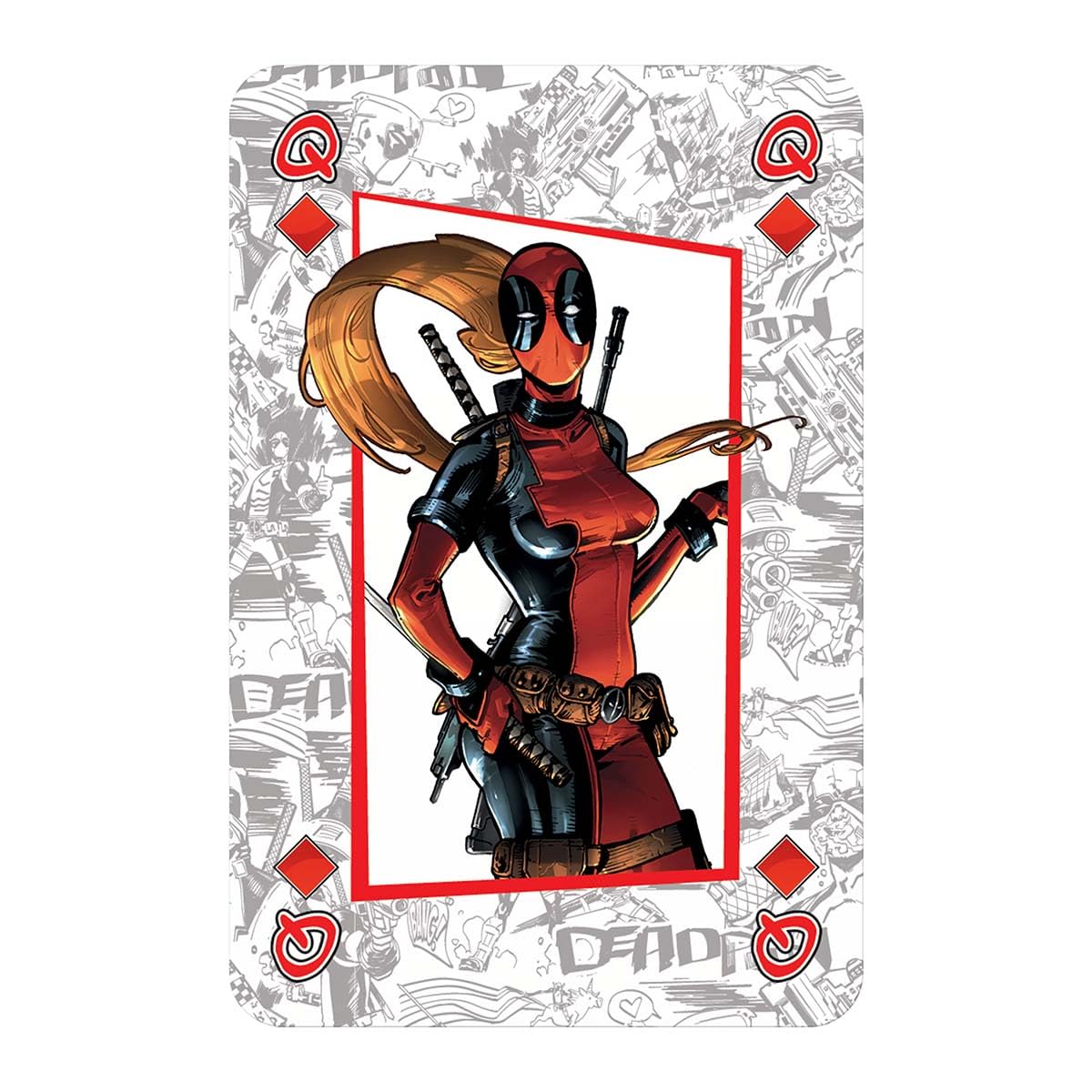 Waddingtons Number 1 Deadpool Playing Cards - 52 Cards + 2 Jokers | Paper | Red 8