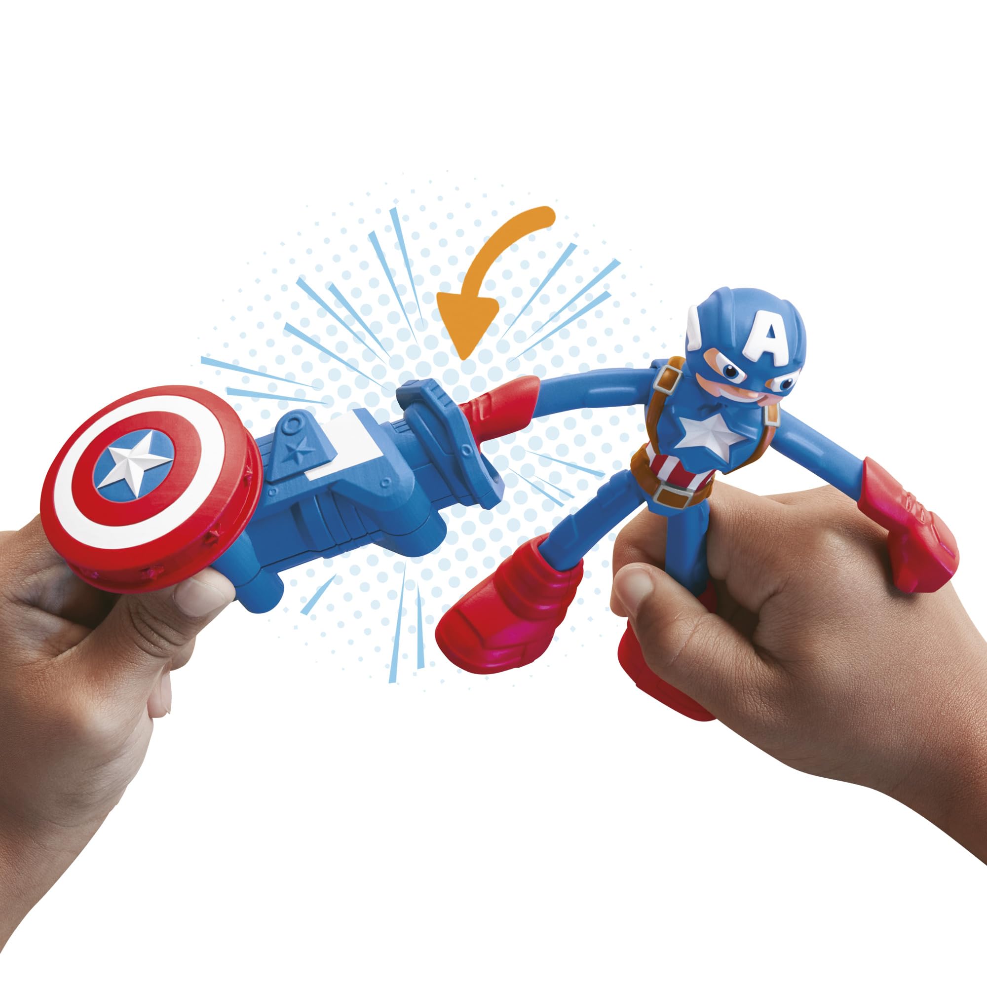 Play-Doh Marvel Captain America Stamping Shield Action Figure Playset | Ages 4+ 6