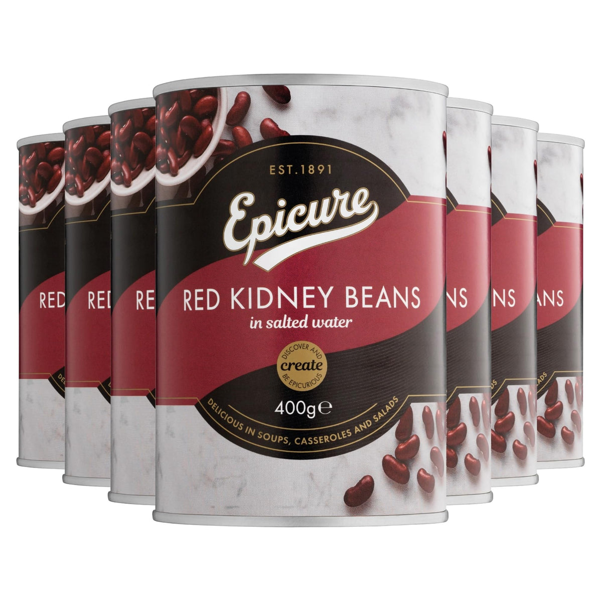 Epicure Red Kidney Beans in Salted Water - 400 g (Pack of 12)
