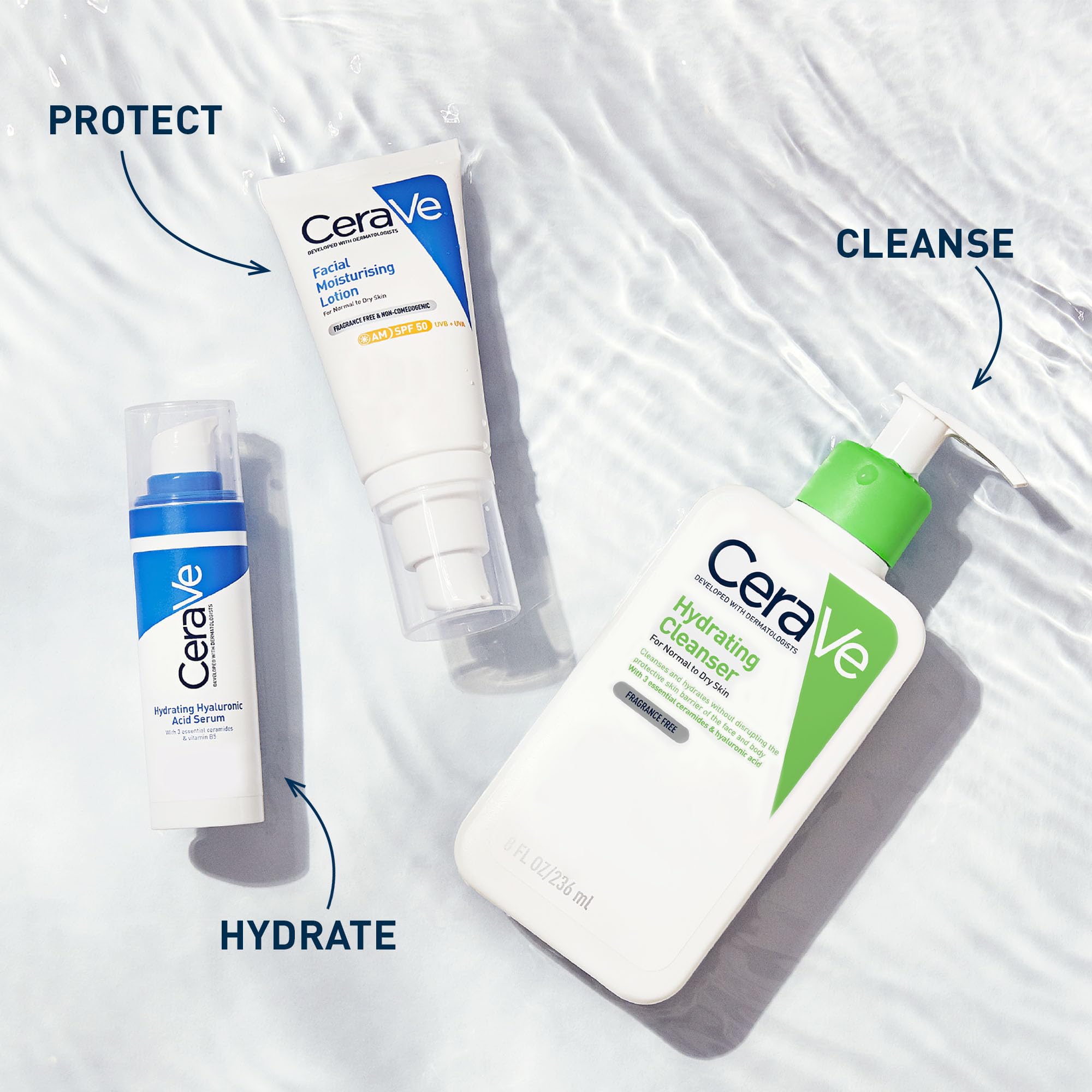 CeraVe Hydrating Cleanser for Face & Body with 3 Essential Ceramides & Hyaluronic Acid (270.99 g) 4