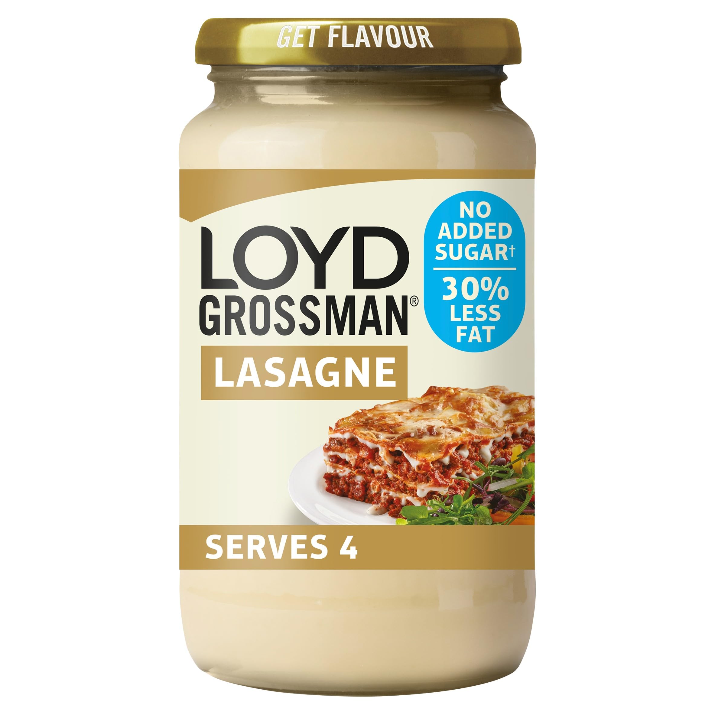 Loyd Grossman No Added Sugar White Lasagne Sauce | 30% Less Fat | 450g Jar 1