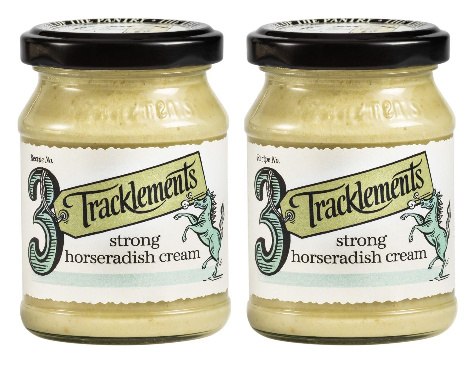 Tracklements Strong Horseradish Cream - Fierce Condiment | Gluten Free | Vegetarian | 140g (Pack of 2) 1