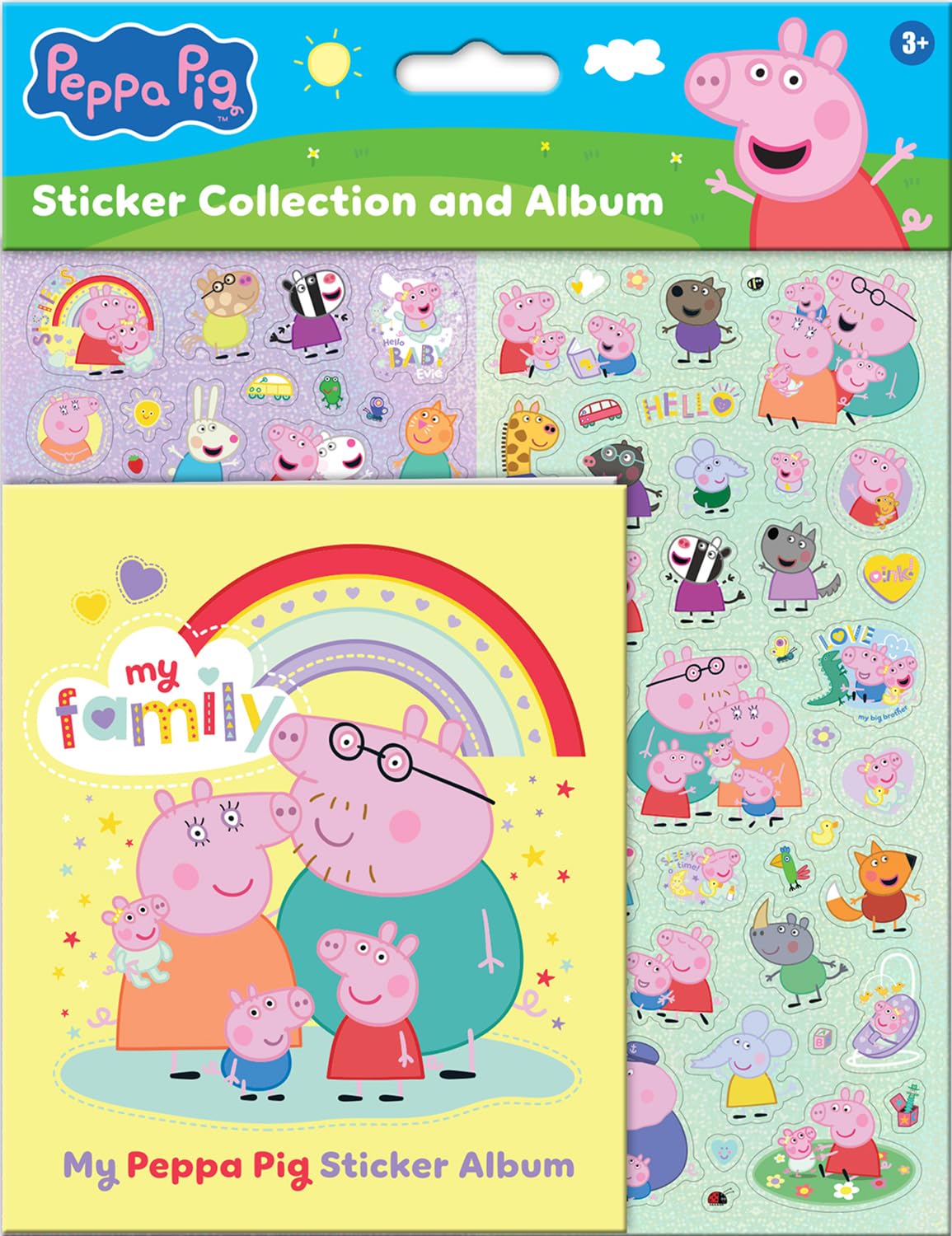 Peppa Pig Family Sticker Collection and Album - Featuring Evie Foiled Stickers 1