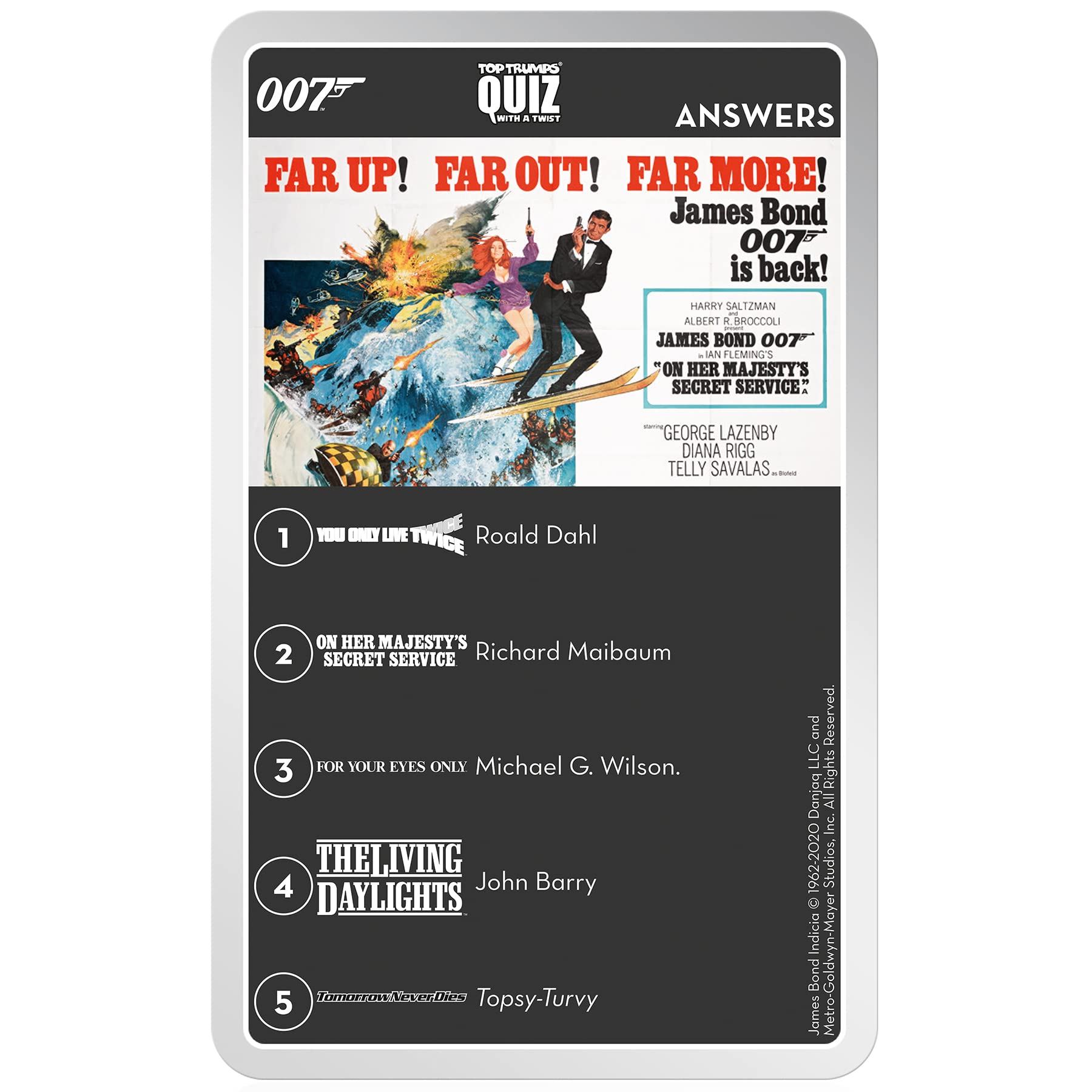 Top Trumps James Bond Quiz Game | 500 Questions | Portable Plastic Case 6