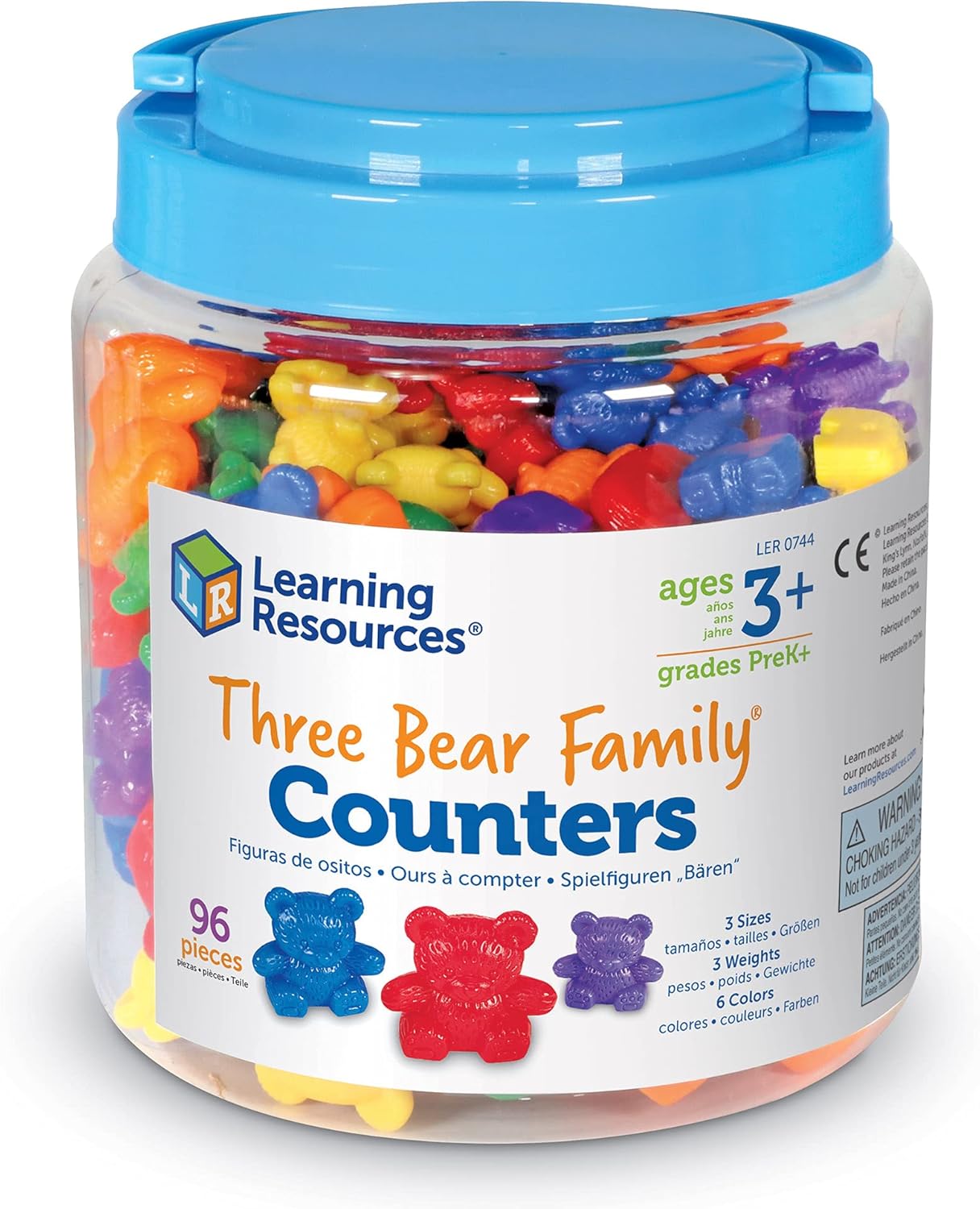Learning Resources The Original Three Bear Family Counters - 96-Piece Rainbow Maths Set for Ages 3+ 2
