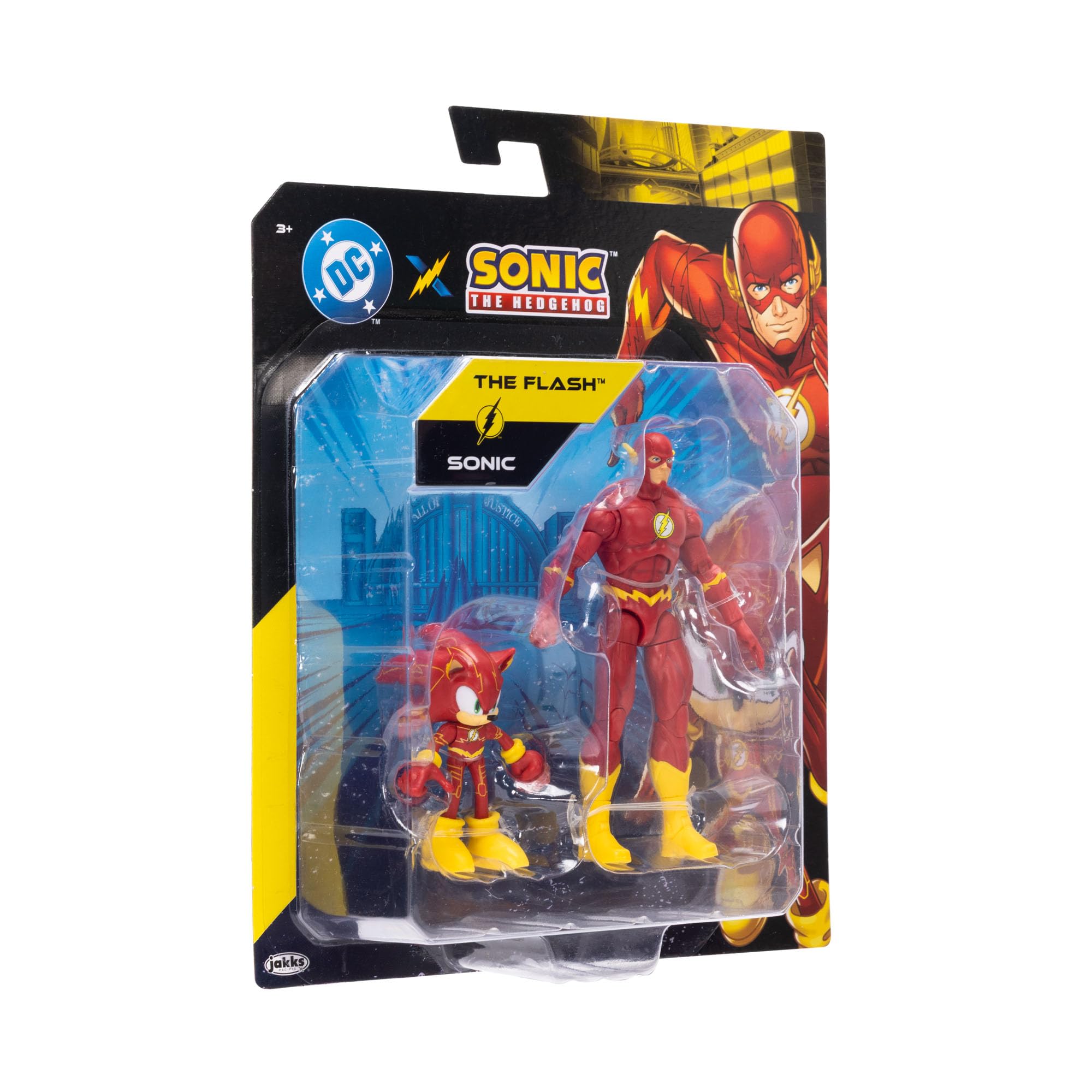 Sonic The Hedgehog DC Crossover Action Figure Multipack: Sonic as The Flash & Classic The Flash | 2.5" & 5" 7