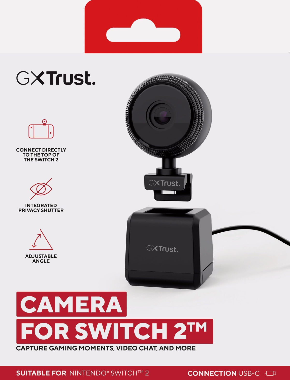 GXTrust Full HD Gaming Camera for Nintendo Switch 2 - USB-C, Black 10
