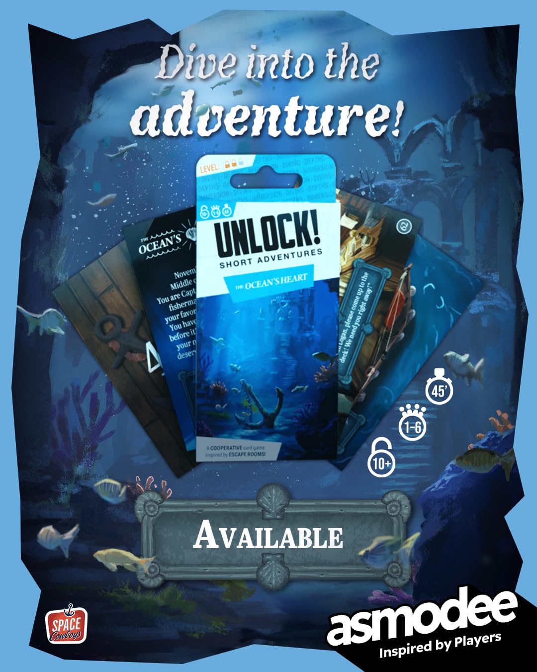 Asmodee Unlock! Short Adventures 12: The Oceans Heart Board Game | Ages 10+ 3