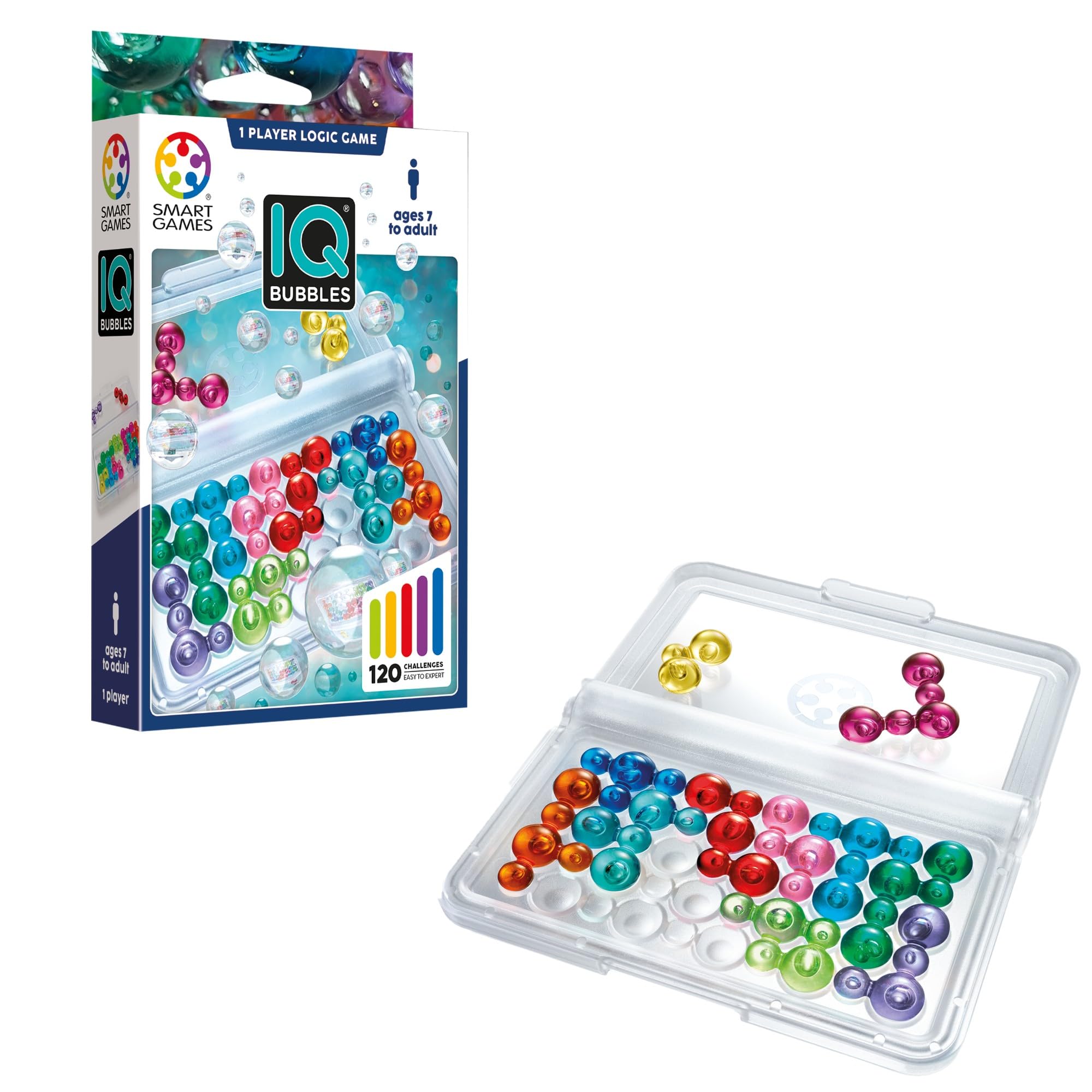SmartGames IQ Bubbles - Travel Puzzle Game with 120 Challenges, Ages 7+ 1