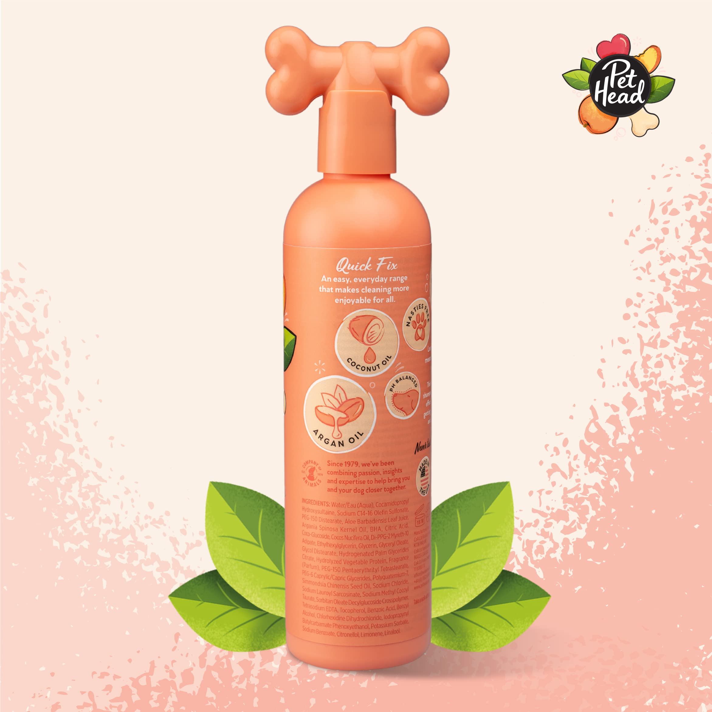 Pet Head Quick Fix 2 in 1 Dog Shampoo and Conditioner - Peach Scent | 300ml