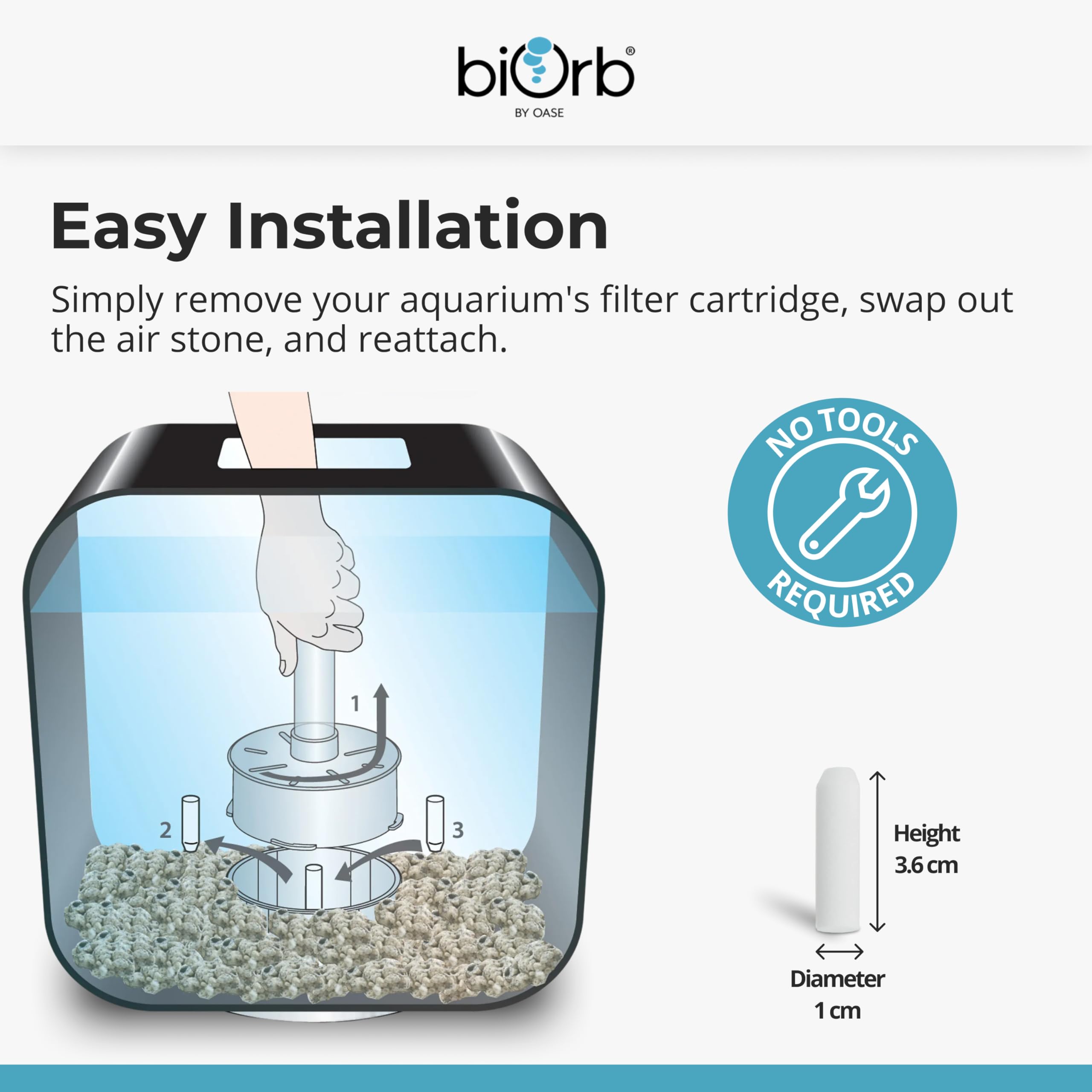 biOrb Air Stone - Essential Aeration for Consistent Oxygen Circulation | 3.5 x 1 cm 4