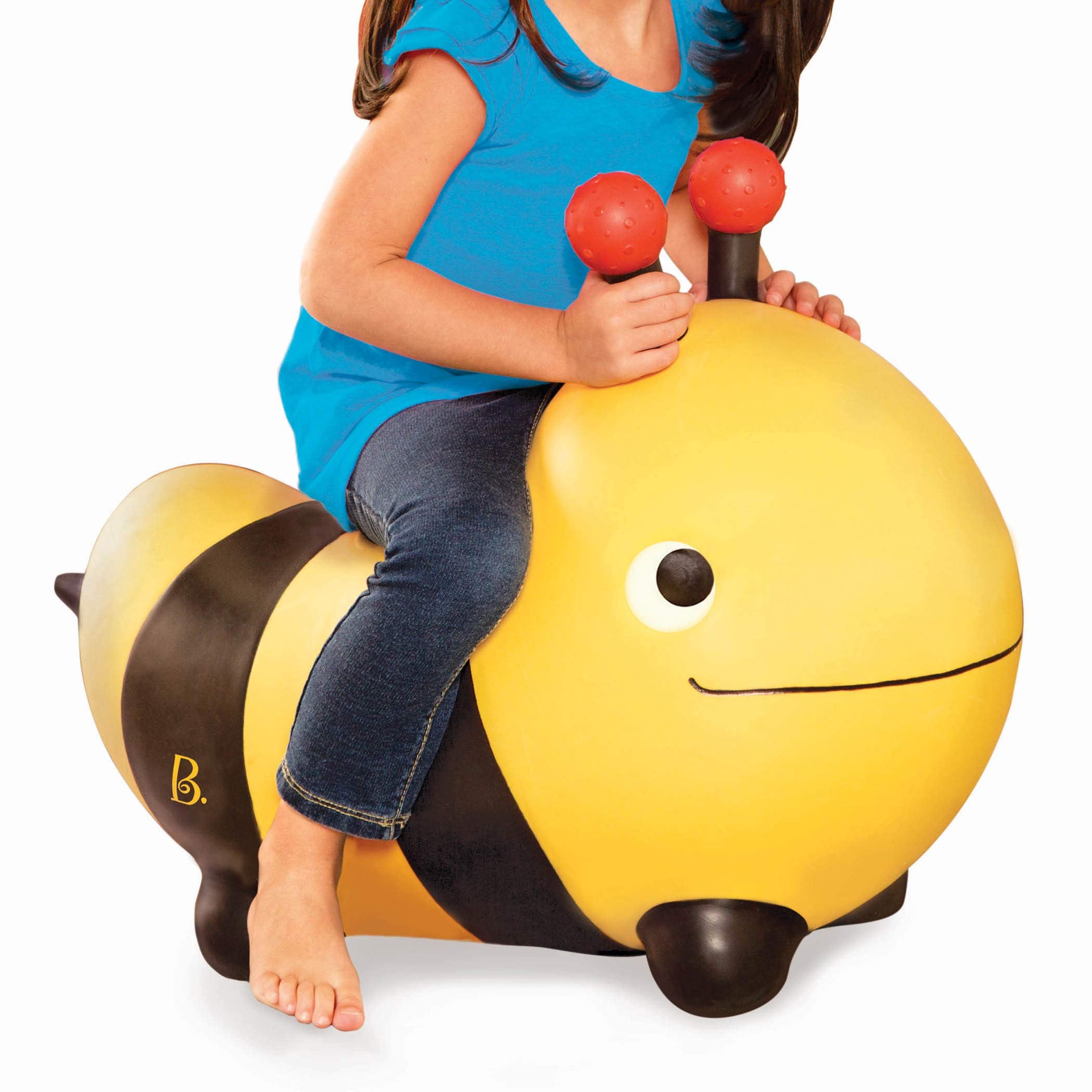 B. toys Inflatable Bee Bouncer Ride-On Toy with Air Pump for Toddlers 18 Months+ 2