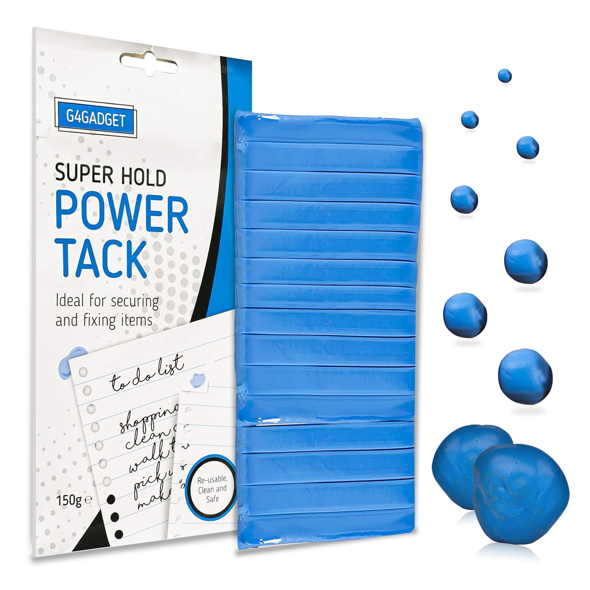 G4GADGET Power Tack Blue Adhesive Putty - Reusable, Non-Marking, Strong Hold | 150g Pack 1
