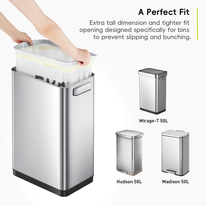 EKO Extra Strong Drawstring Bin Liners for 50-90L Kitchen Bins - 10 Pack