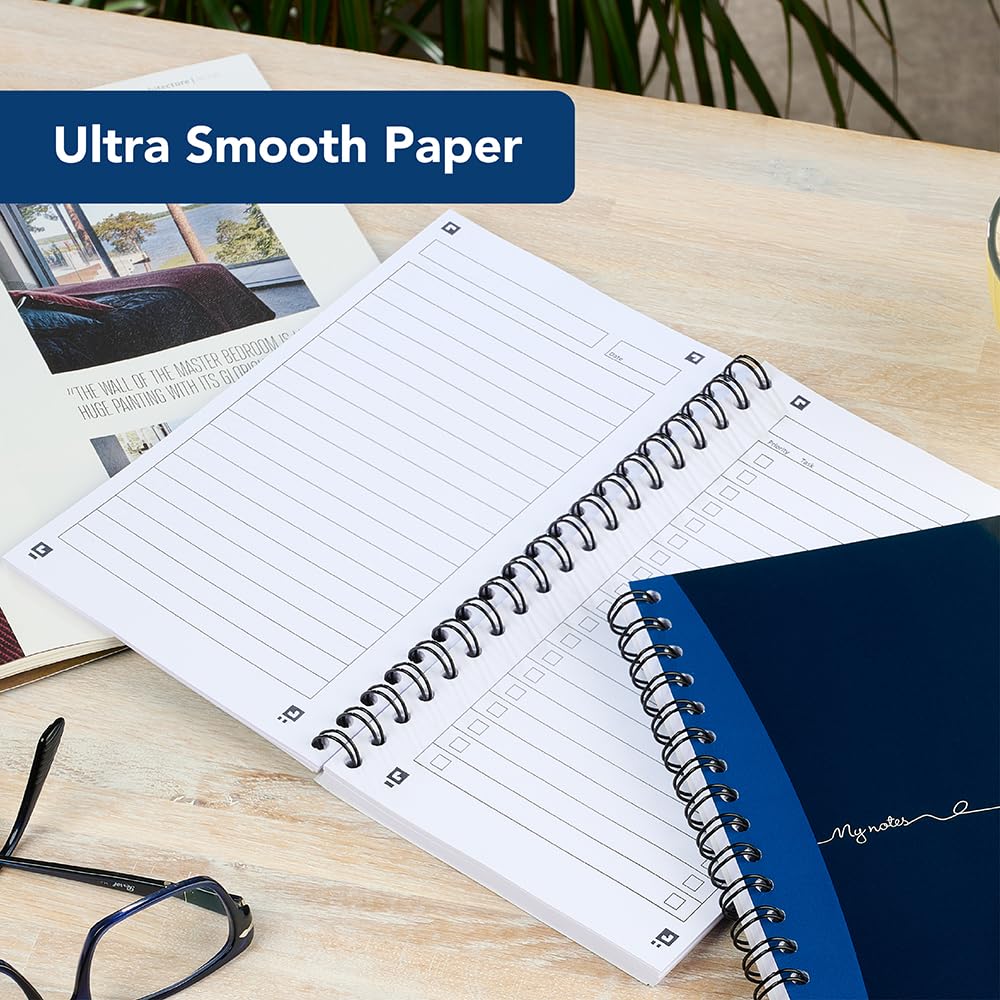 Oxford My Notes To Do List Notebook - Wirebound, 230 Pages, Navy Blue/White | Value Pack of 3 7